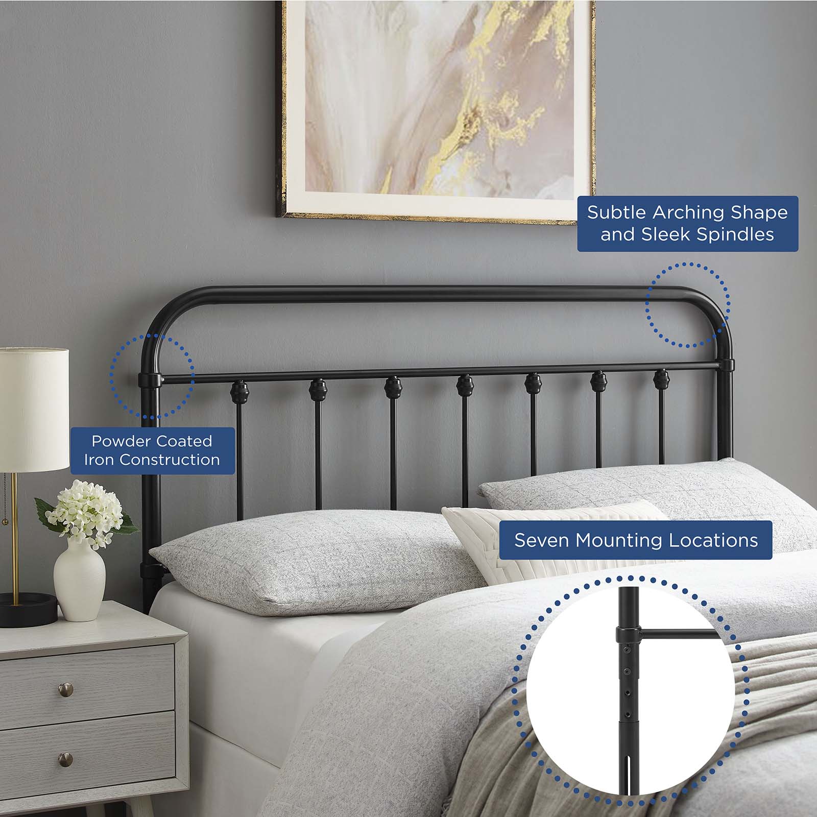 Sage Full Metal Headboard By Modway - MOD-6153 | Headboards | Modishstore - 6