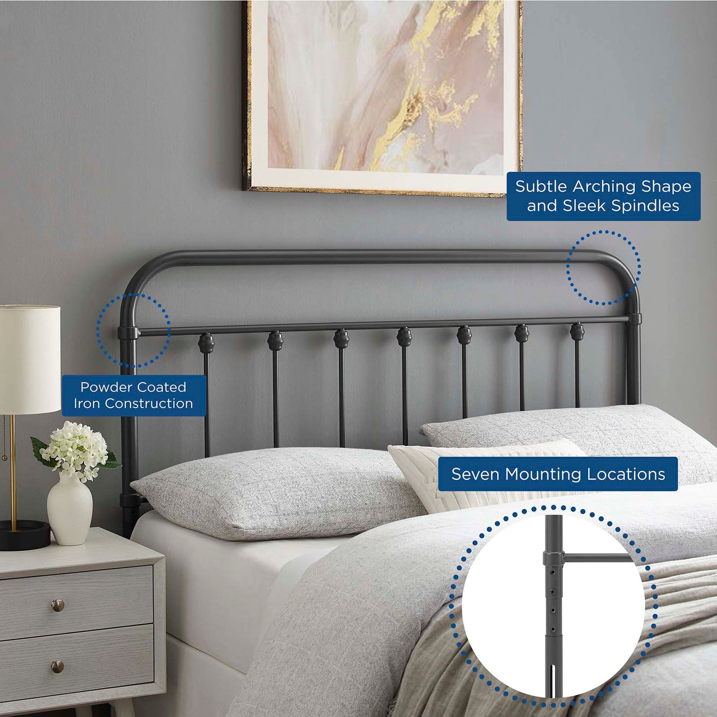 Sage Full Metal Headboard By Modway - MOD-6153 | Headboards | Modishstore - 18