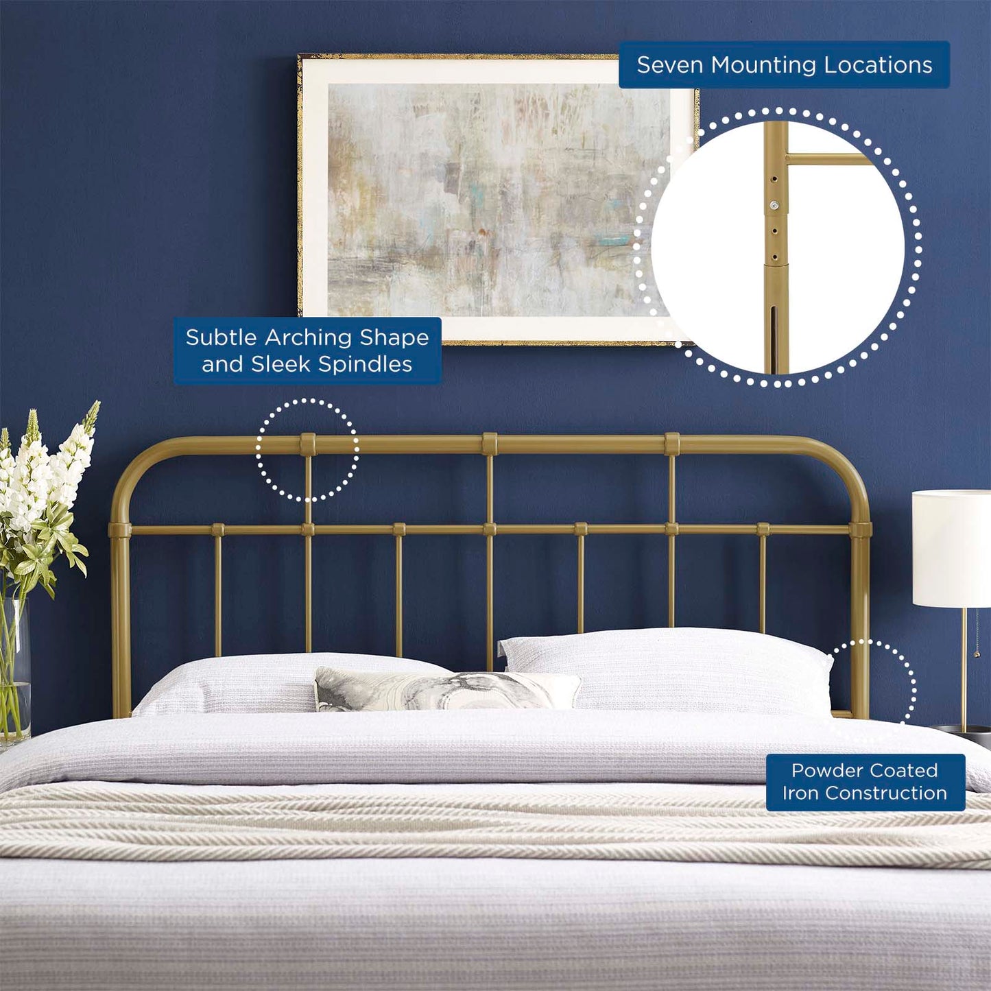 Alessia Queen Metal Headboard By Modway - MOD-6162 | Headboards - 10