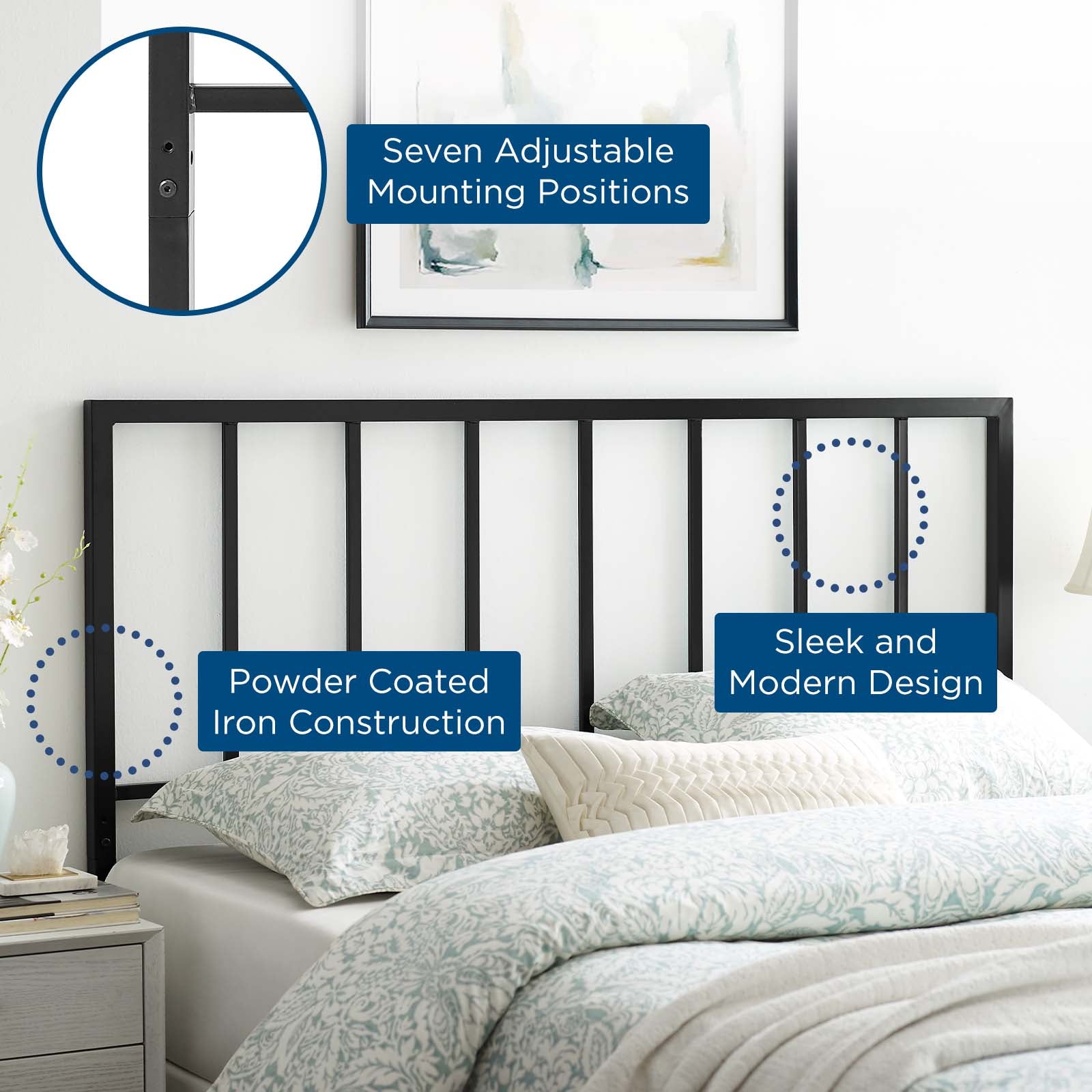 Tatum Twin Metal Headboard By Modway - MOD-6168 | Headboards | Modishstore - 7