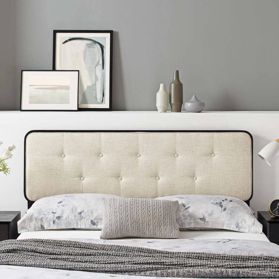 Modway Collins Tufted Queen Fabric and Wood Headboard | Headboards