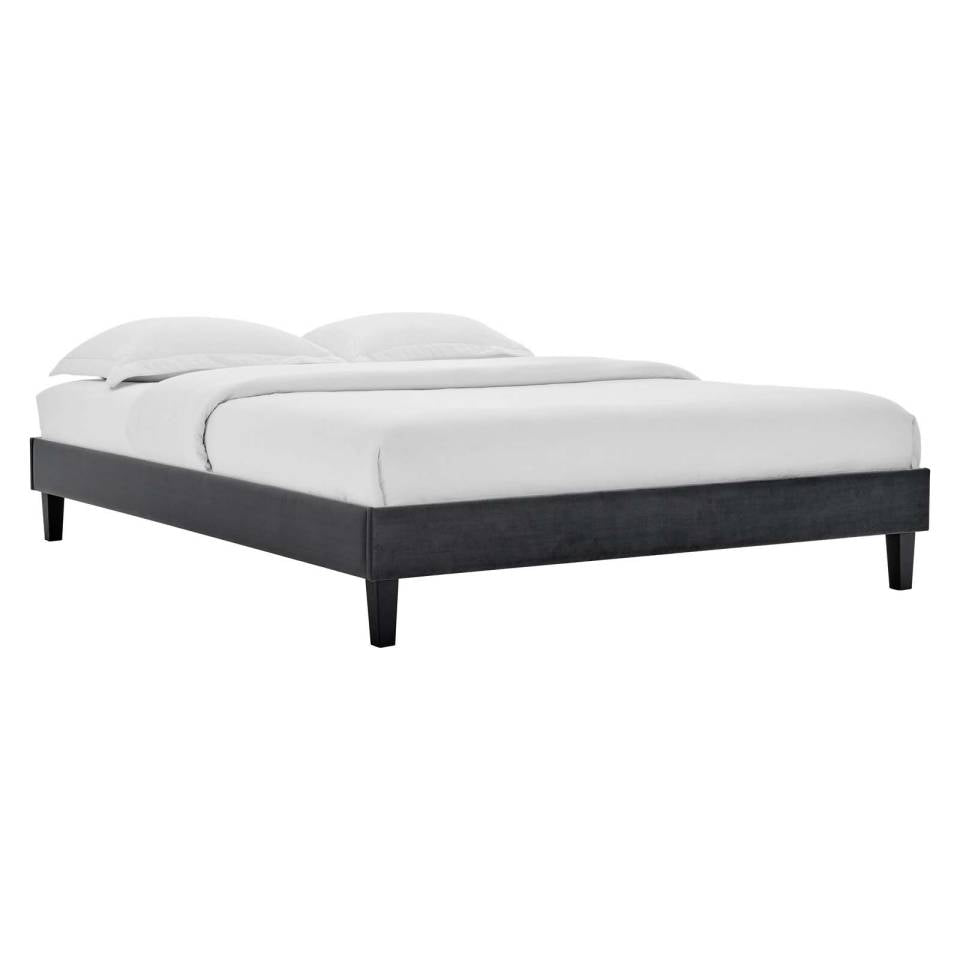 Modway Reign Queen Performance Velvet Platform Bed Frame | Beds | Modishstore-2