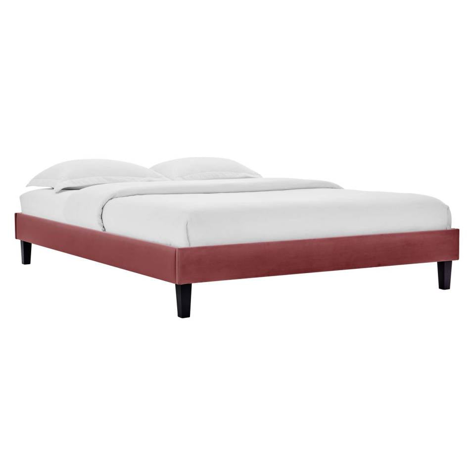 Modway Reign Queen Performance Velvet Platform Bed Frame | Beds | Modishstore-6