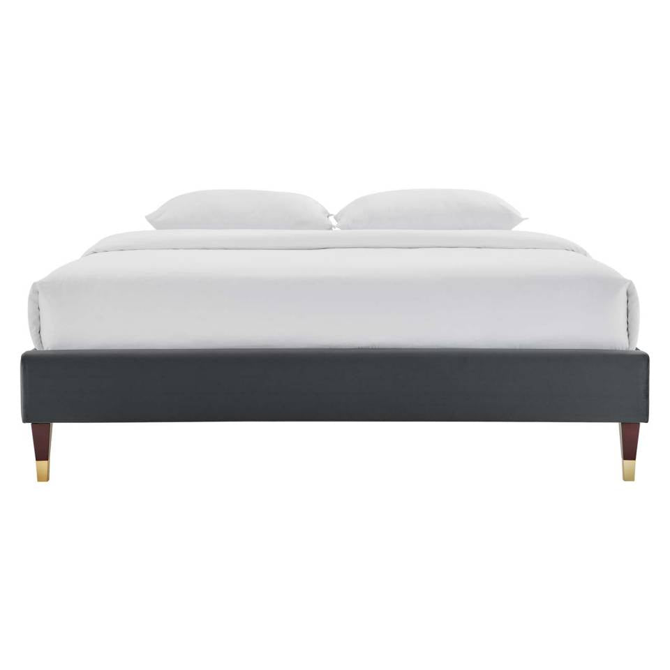 Modway Harlow Twin Performance Velvet Platform Bed Frame | Beds | 