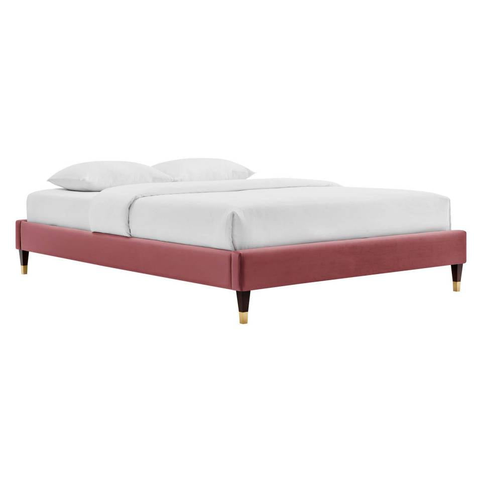 Modway Harlow Twin Performance Velvet Platform Bed Frame | Beds | 