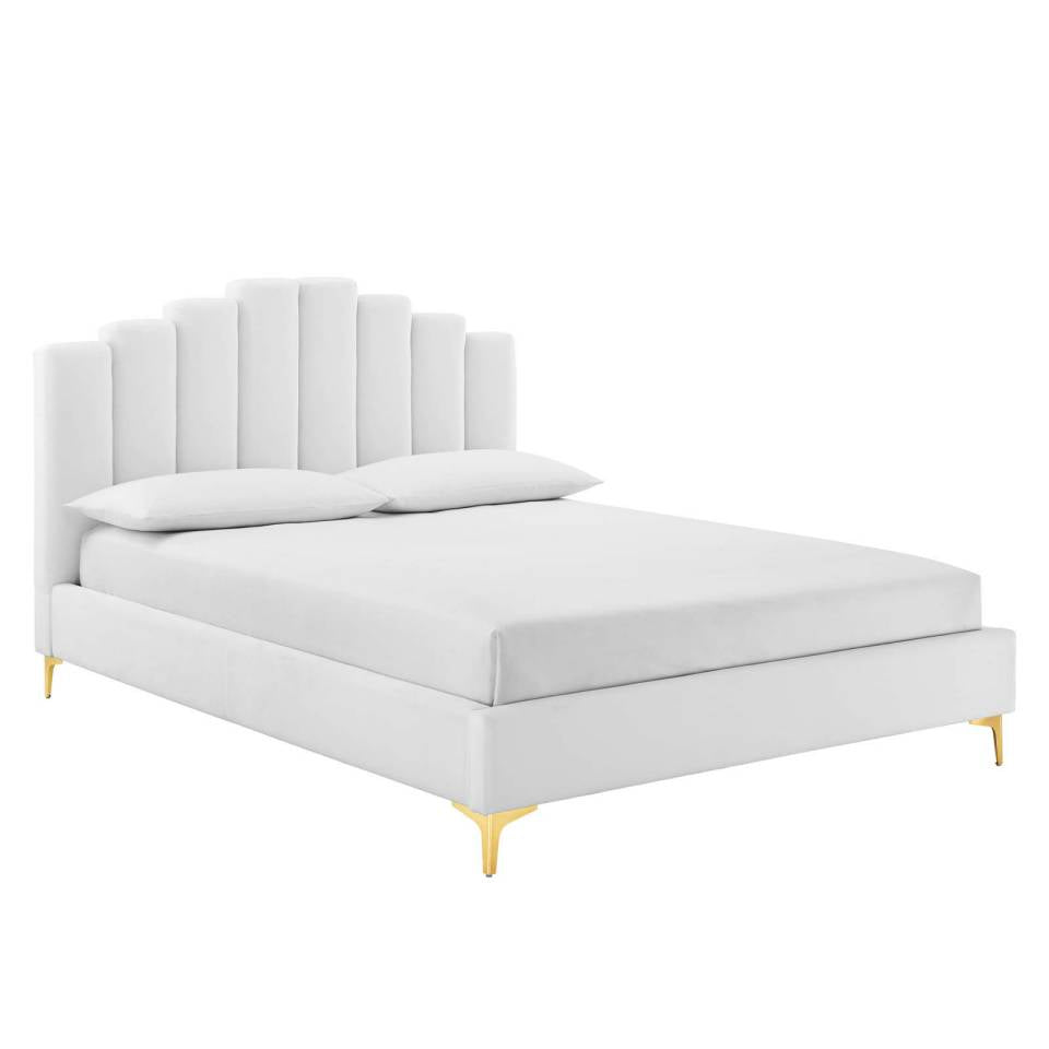 Modway Olivia Queen Performance Velvet Platform Bed | Beds | Modishstore-12