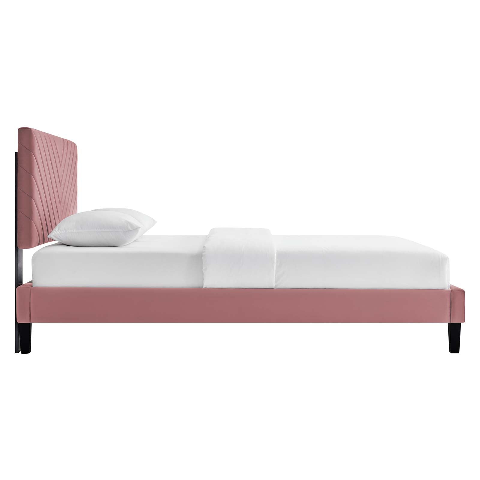 Roxanne Performance Velvet Queen Platform Bed By Modway - MOD-6285-CHA | Beds |  Modishstore - 10