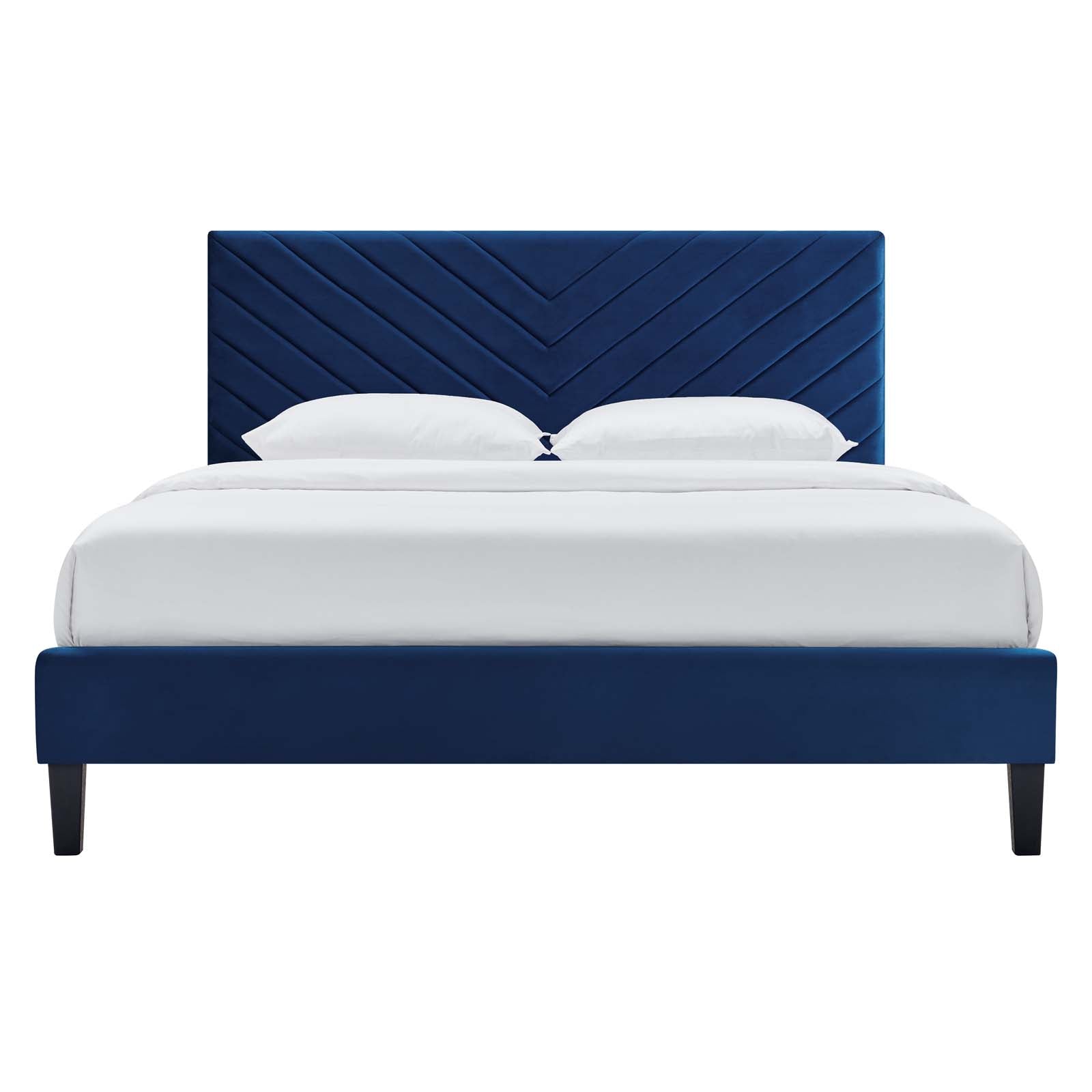 Roxanne Performance Velvet Queen Platform Bed By Modway - MOD-6285-CHA | Beds |  Modishstore - 20