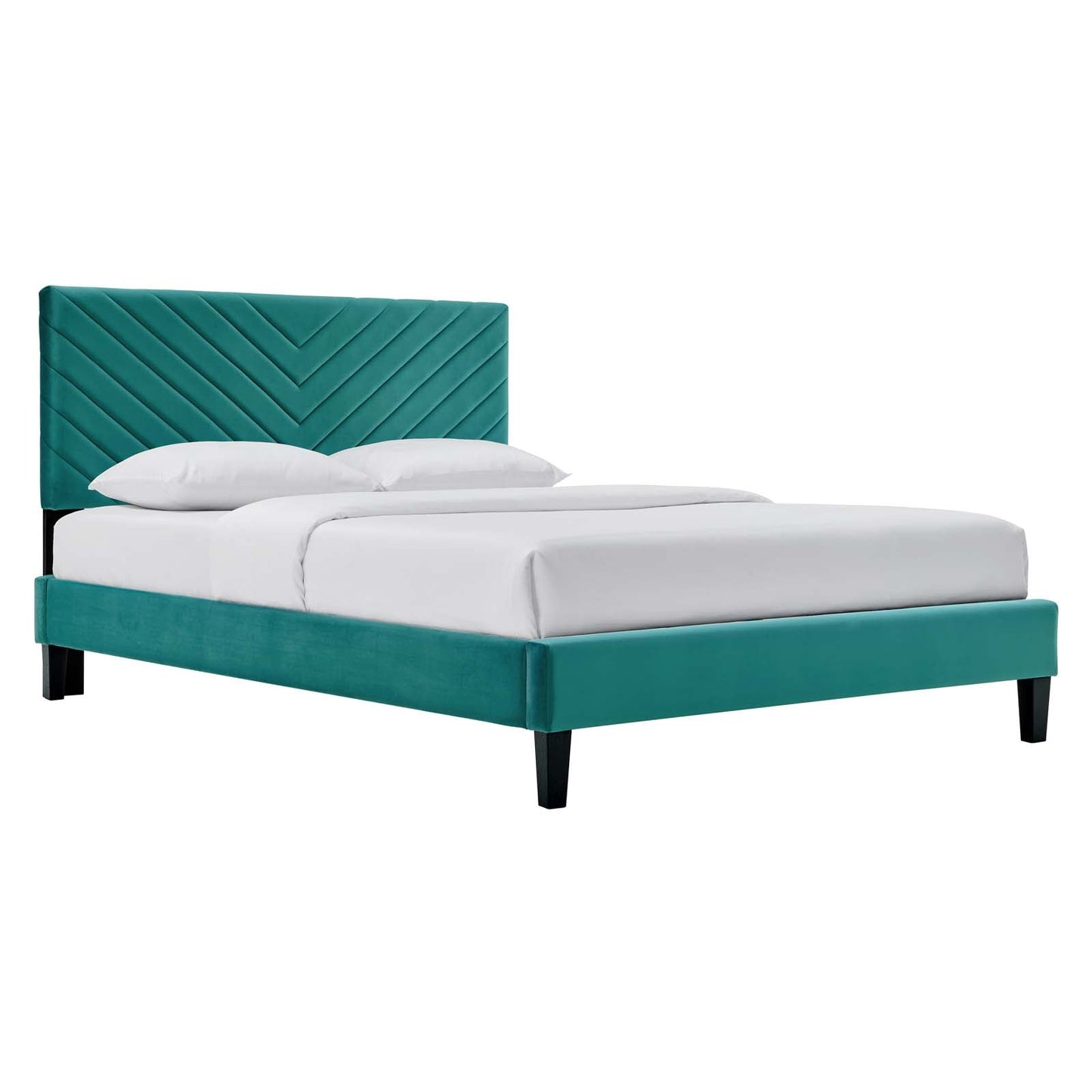 Roxanne Performance Velvet Queen Platform Bed By Modway - MOD-6285-CHA | Beds |  Modishstore - 26