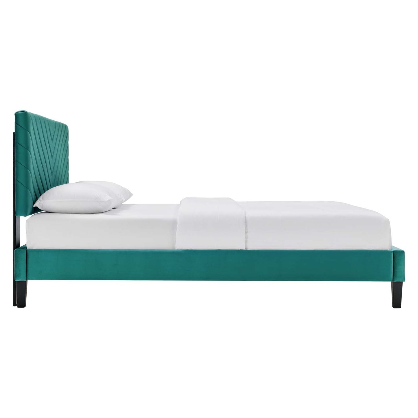 Roxanne Performance Velvet Queen Platform Bed By Modway - MOD-6285-CHA | Beds |  Modishstore - 27