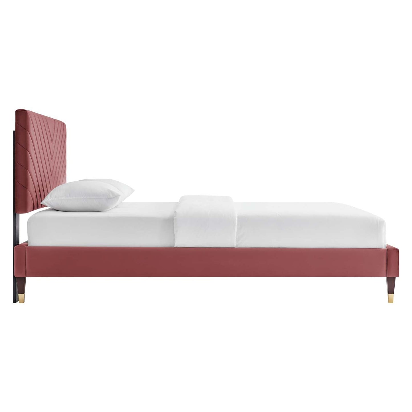 Roxanne Performance Velvet Queen Platform Bed By Modway - MOD-6286-CHA | Beds |  Modishstore - 8