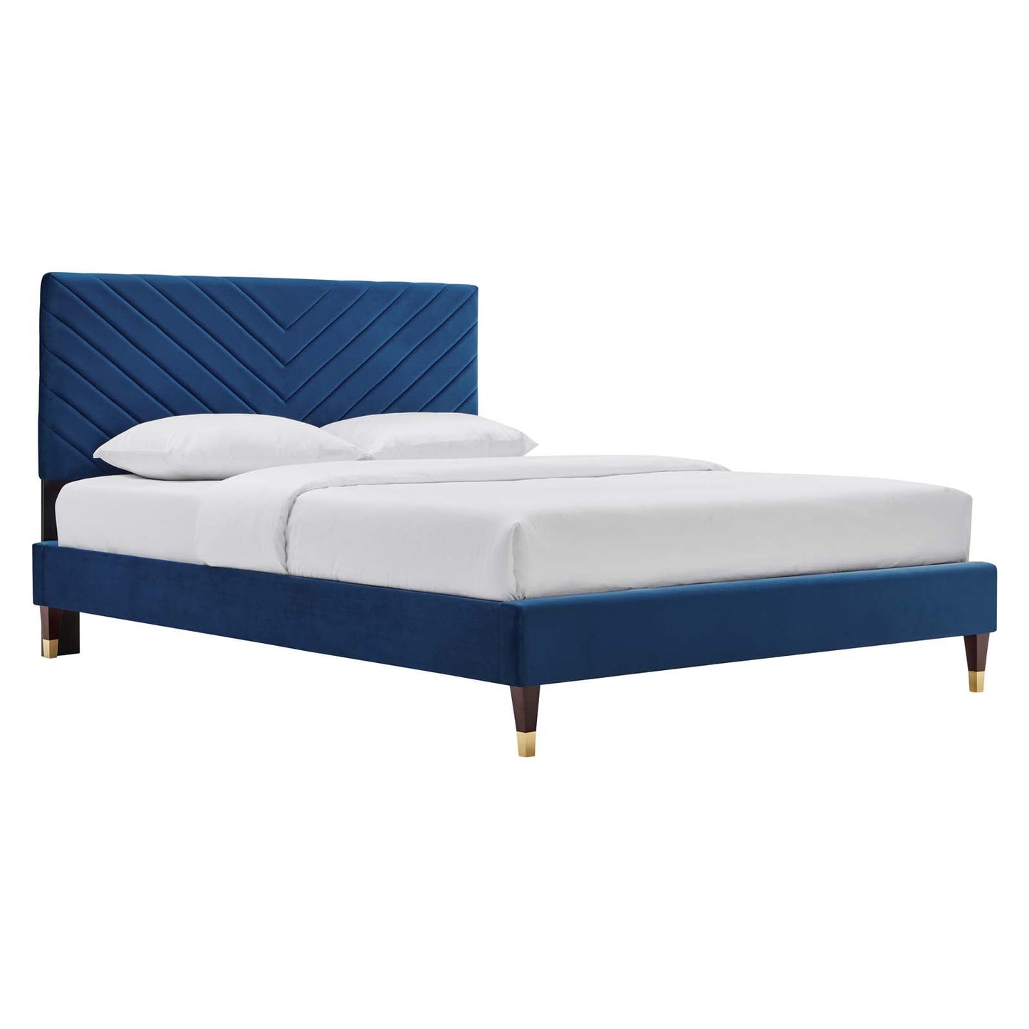 Roxanne Performance Velvet Queen Platform Bed By Modway - MOD-6286-CHA | Beds |  Modishstore - 11