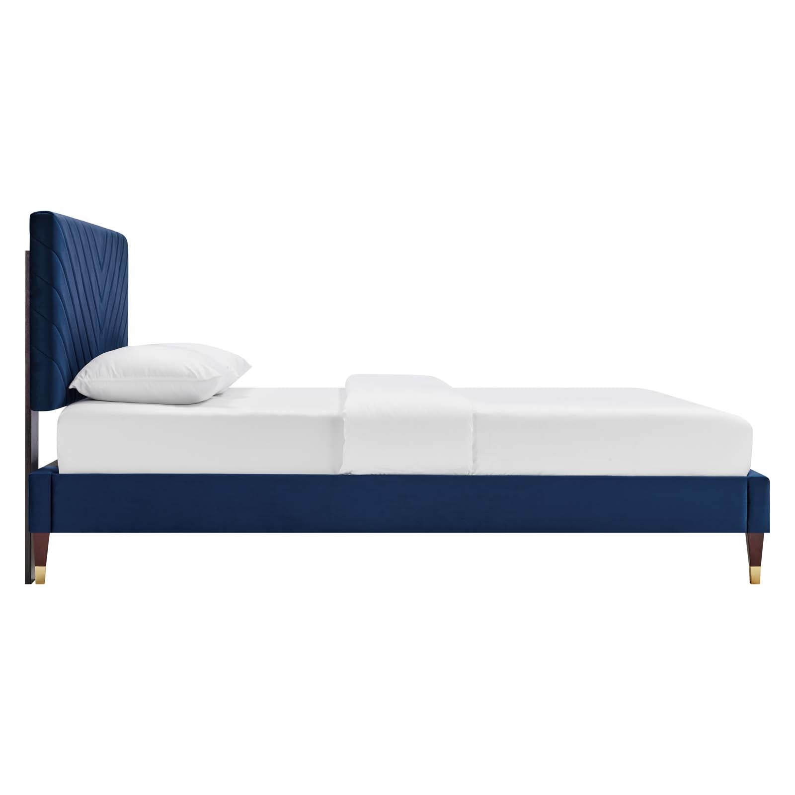 Roxanne Performance Velvet Queen Platform Bed By Modway - MOD-6286-CHA | Beds |  Modishstore - 12