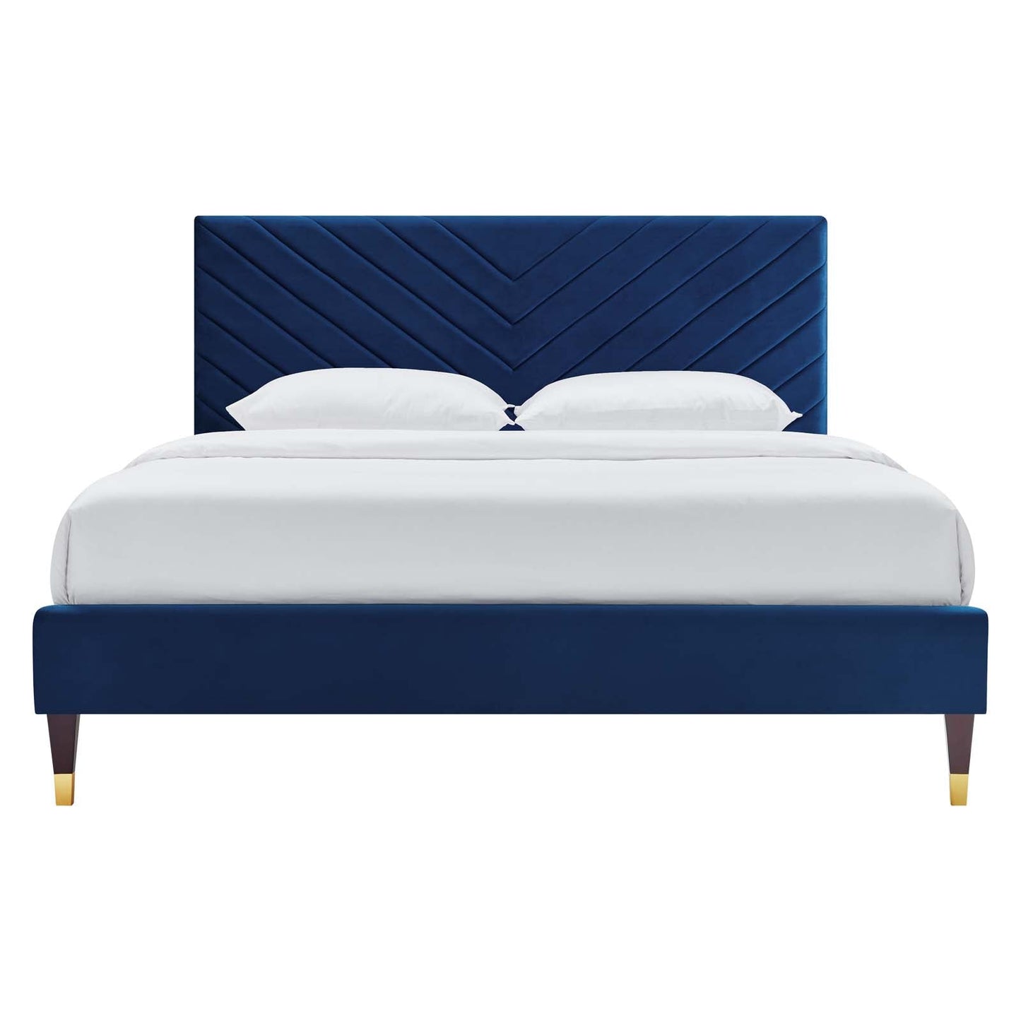 Roxanne Performance Velvet Queen Platform Bed By Modway - MOD-6286-CHA | Beds |  Modishstore - 13