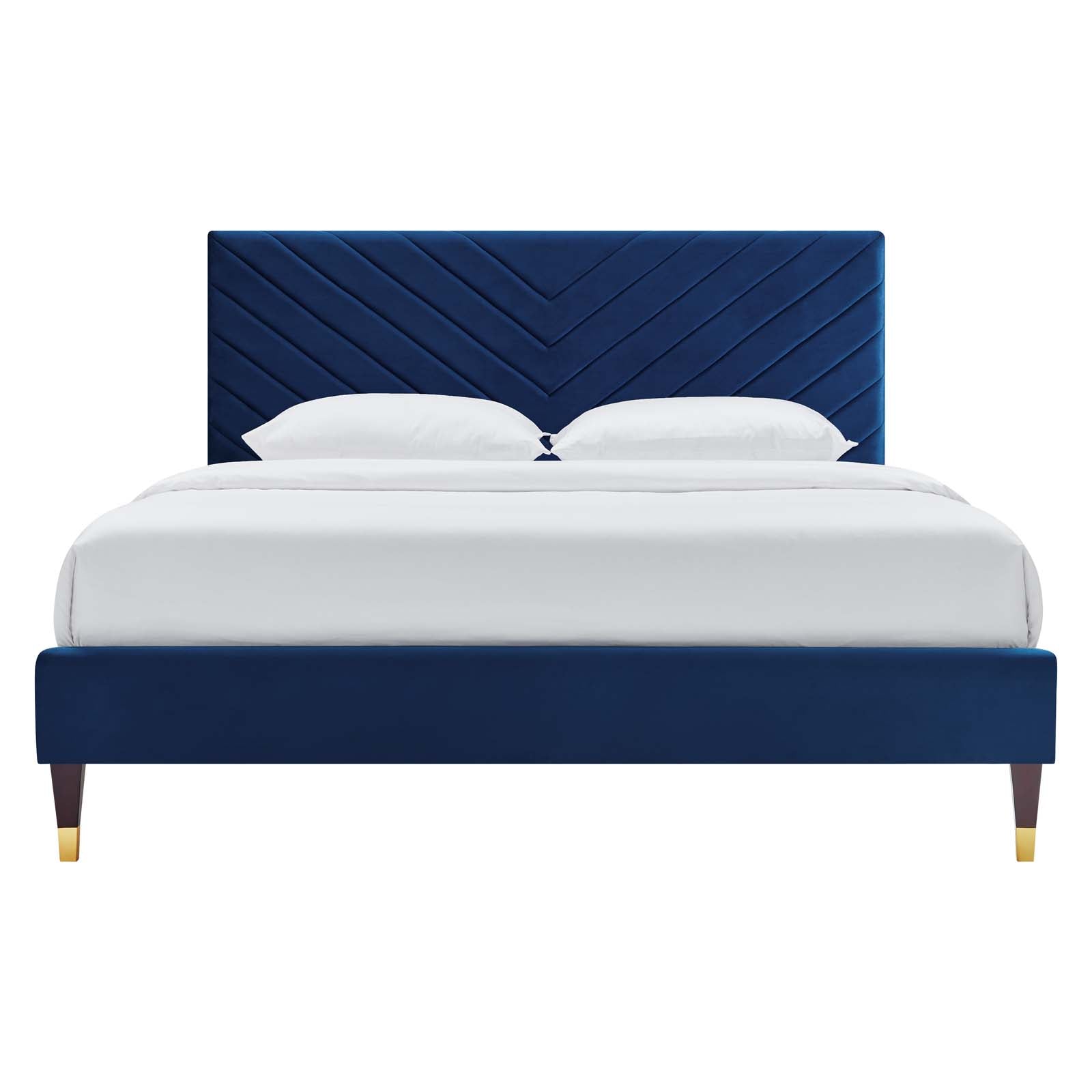 Roxanne Performance Velvet Queen Platform Bed By Modway - MOD-6286-CHA | Beds |  Modishstore - 13