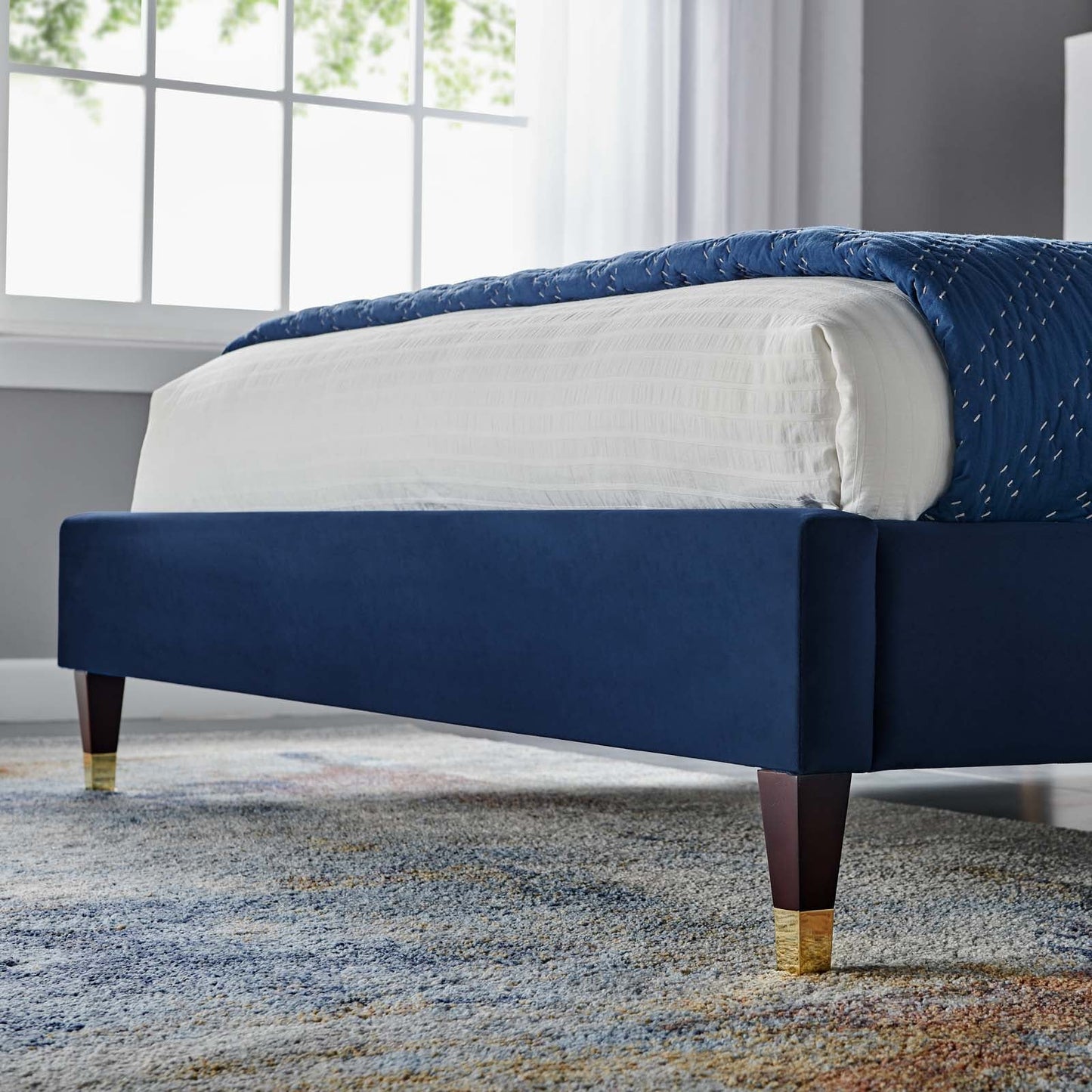 Roxanne Performance Velvet Queen Platform Bed By Modway - MOD-6286-CHA | Beds |  Modishstore - 15