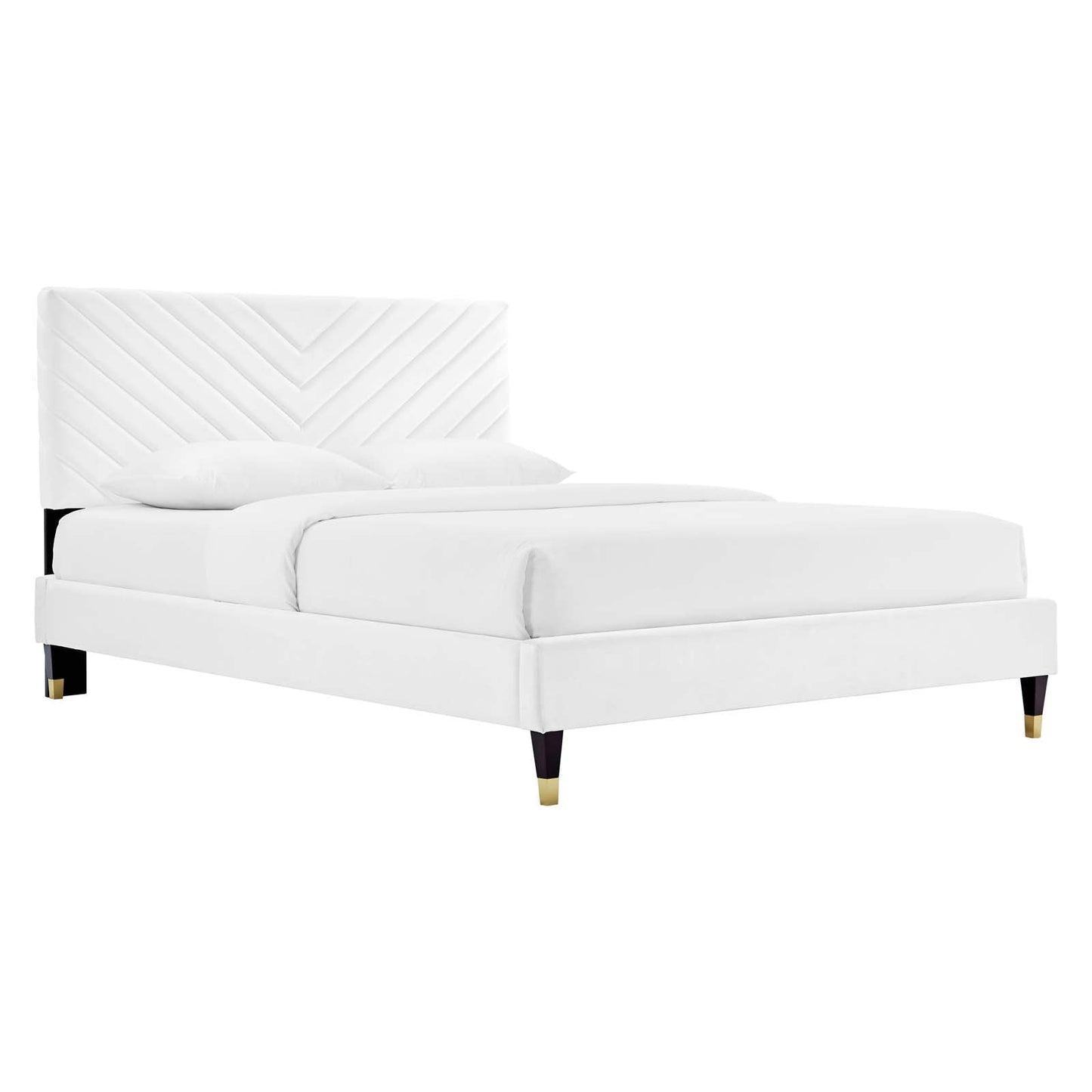 Roxanne Performance Velvet Queen Platform Bed By Modway - MOD-6286-CHA | Beds |  Modishstore - 22