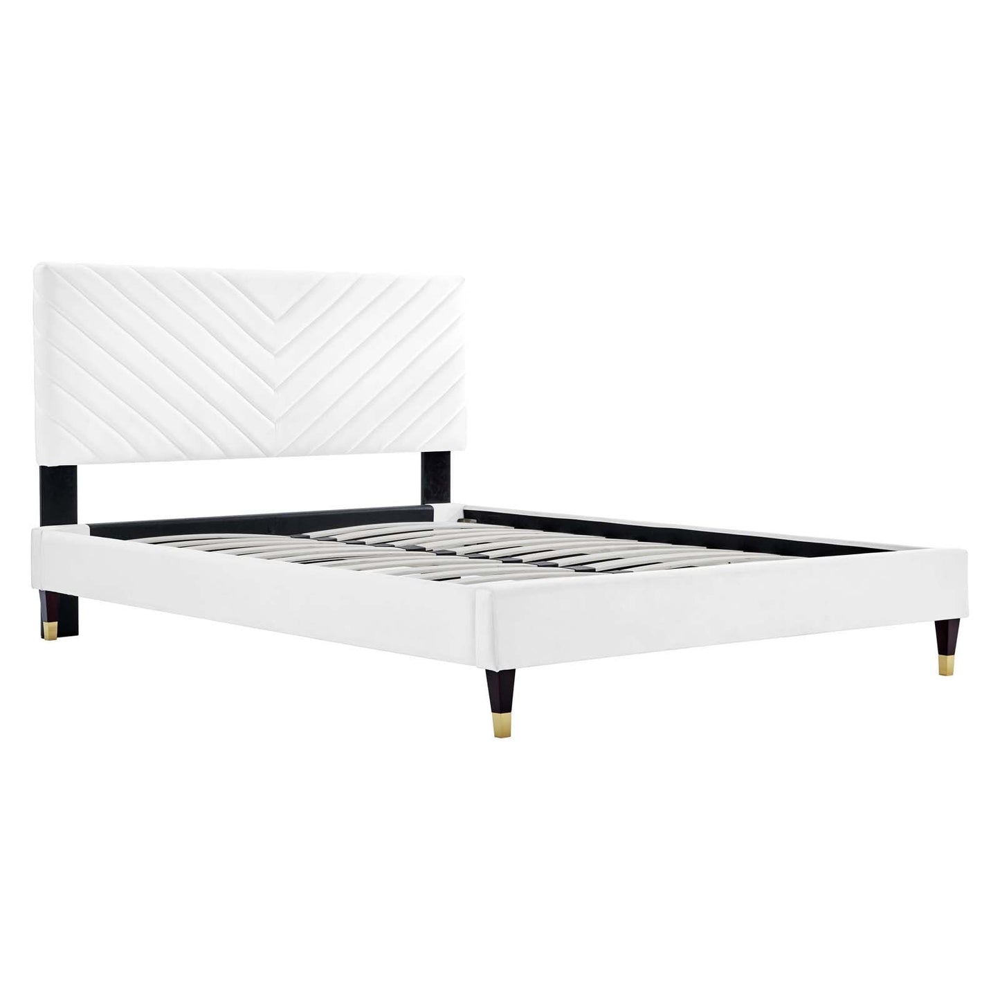 Roxanne Performance Velvet Queen Platform Bed By Modway - MOD-6286-CHA | Beds |  Modishstore - 23