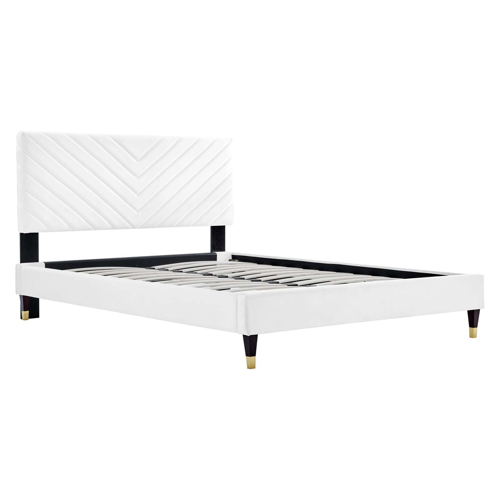Roxanne Performance Velvet Queen Platform Bed By Modway - MOD-6286-CHA | Beds |  Modishstore - 23