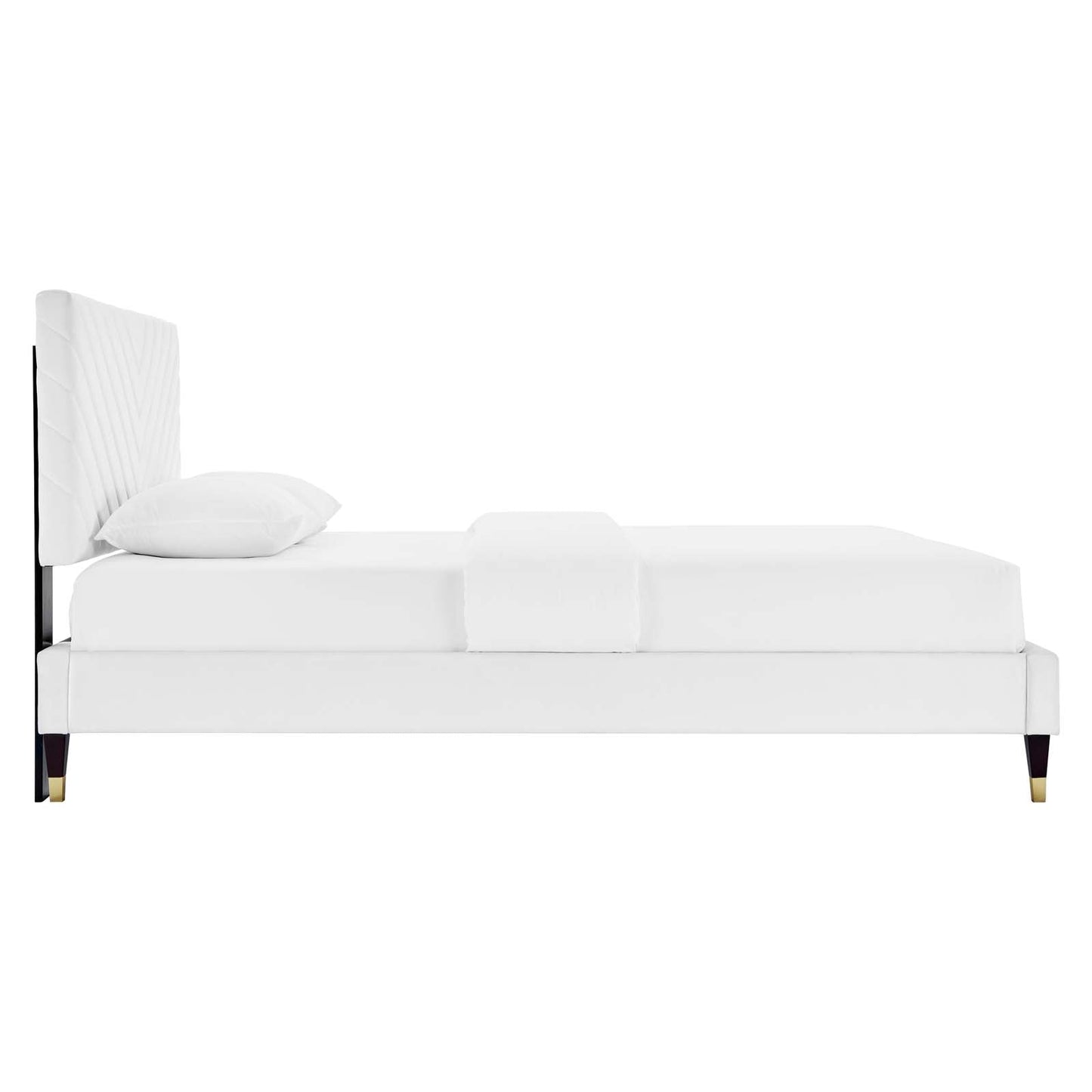 Roxanne Performance Velvet Queen Platform Bed By Modway - MOD-6286-CHA | Beds |  Modishstore - 24
