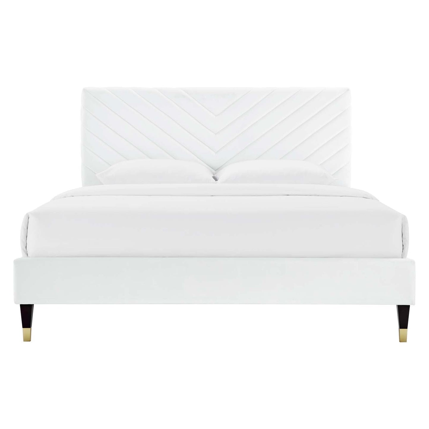 Roxanne Performance Velvet Queen Platform Bed By Modway - MOD-6286-CHA | Beds |  Modishstore - 25