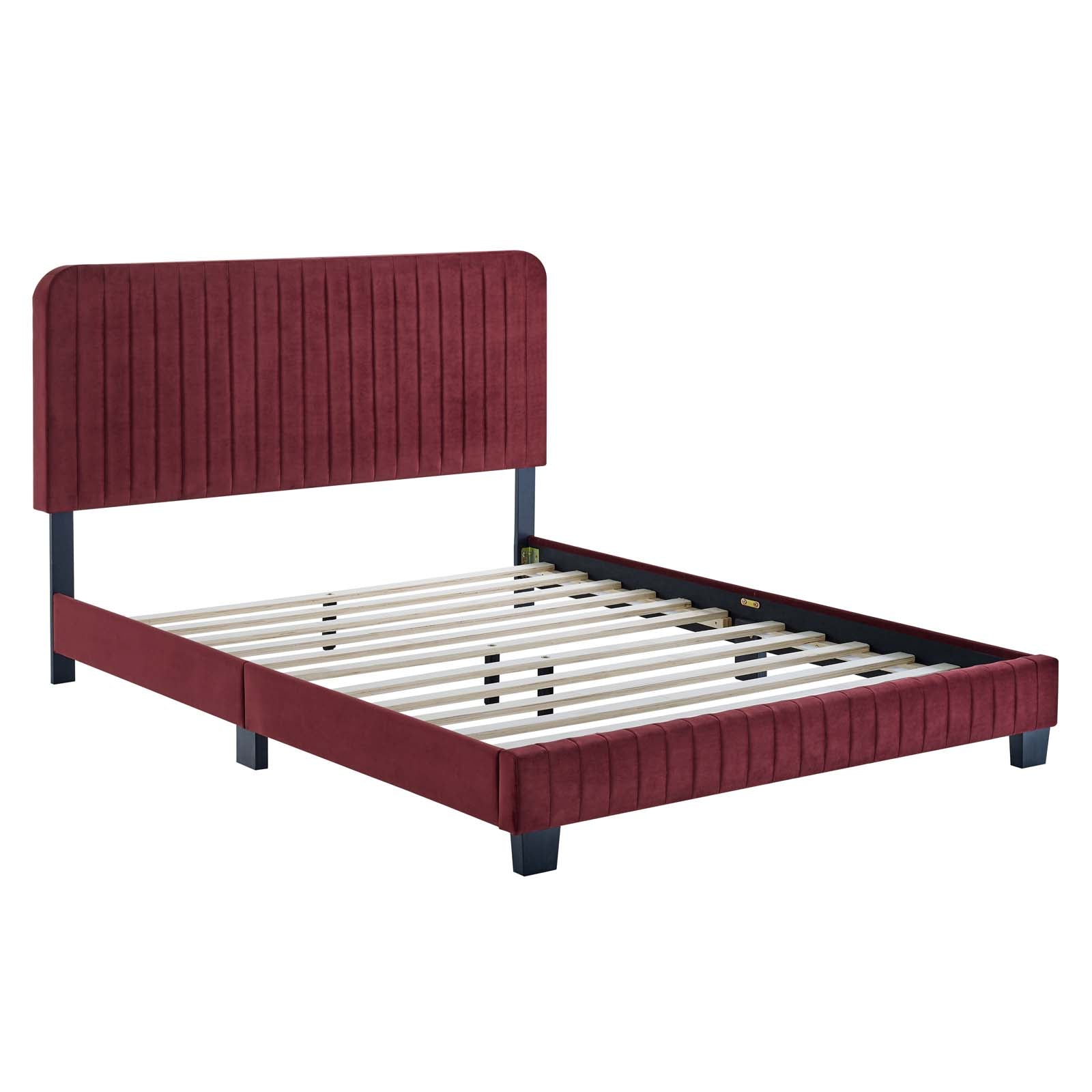 Modway Celine Channel Tufted Performance Velvet Queen Platform Bed | Beds | 