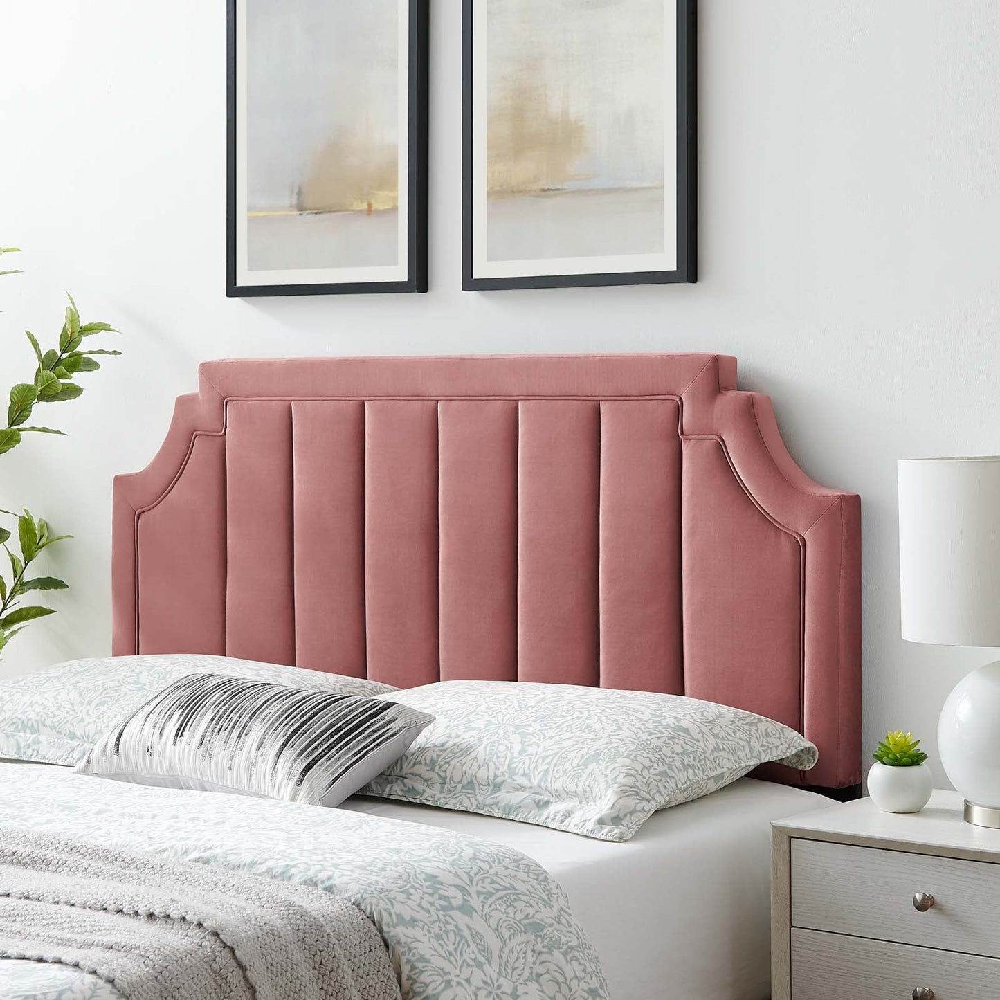 Alyona Channel Tufted Performance Velvet Twin Headboard By Modway | Headboards