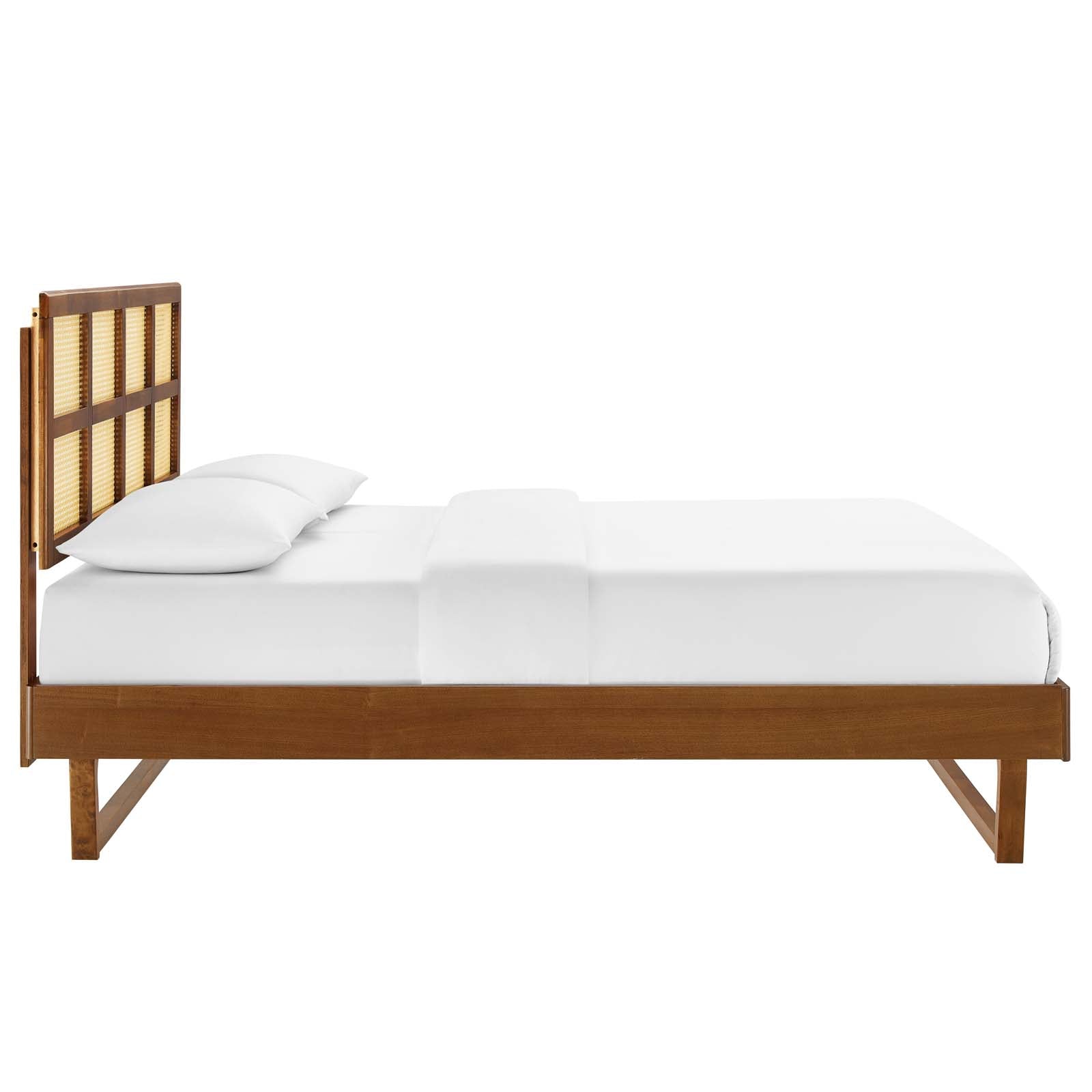 Sidney Cane and Wood Queen Platform Bed With Angular Legs By Modway | Beds | Modishstore-14