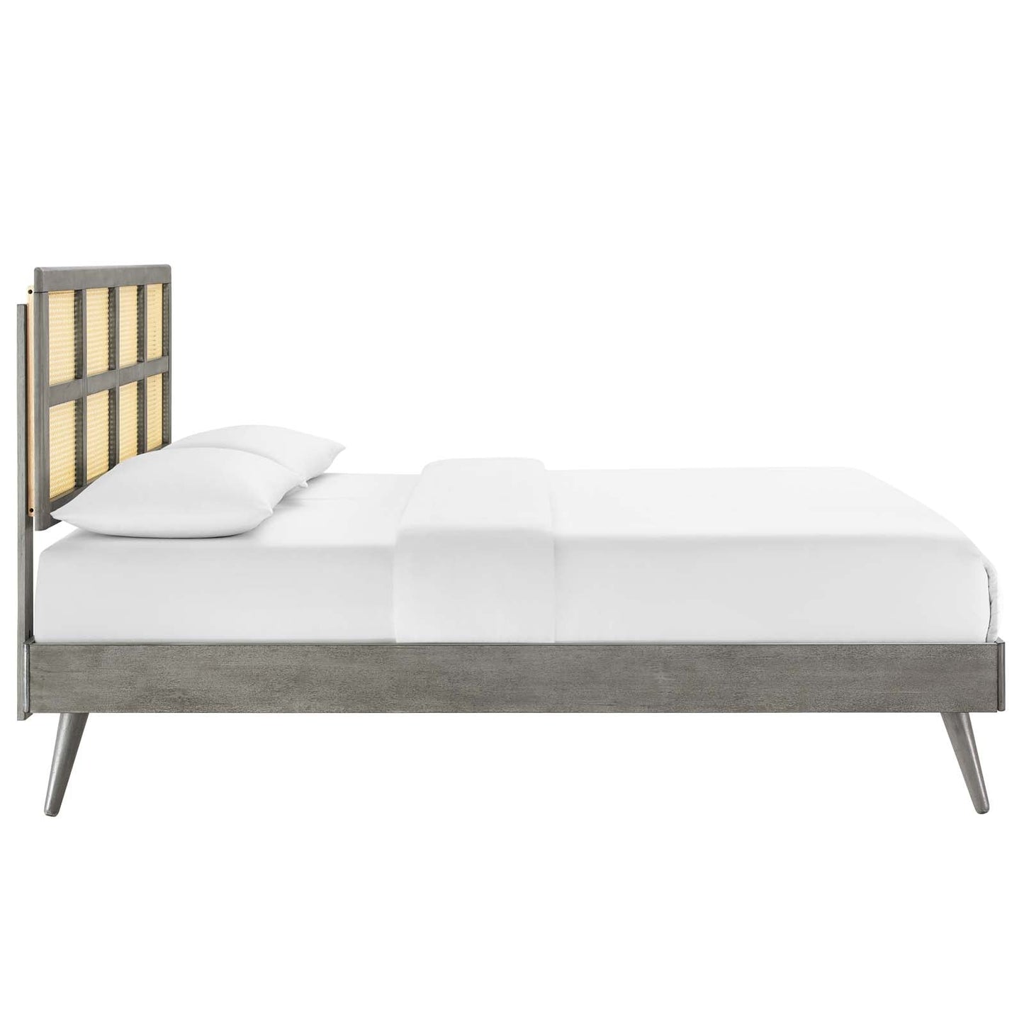 Modway Sidney Cane and Wood Queen Platform Bed With Splayed Legs | Beds | Modishstore-6