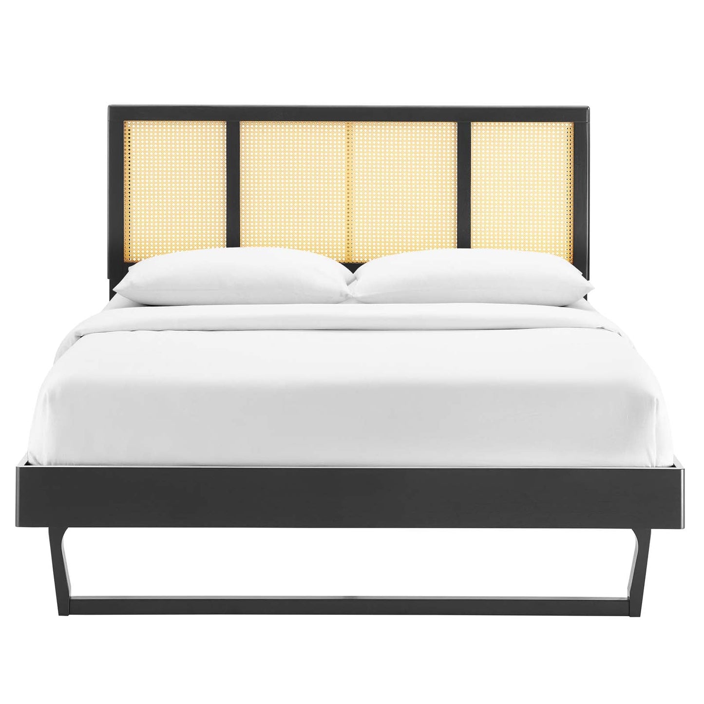 Modway Kelsea Cane and Wood Queen Platform Bed With Angular Legs | Beds | Modishstore-7