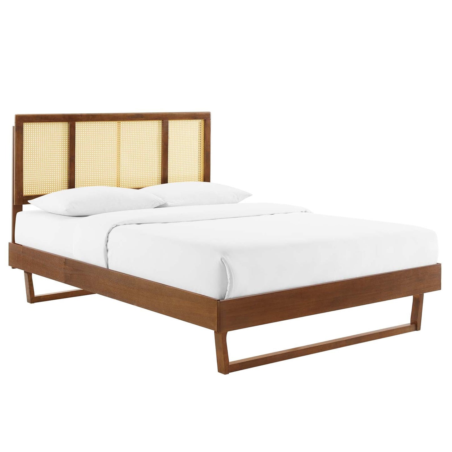 Modway Kelsea Cane and Wood Queen Platform Bed With Angular Legs | Beds | Modishstore-8