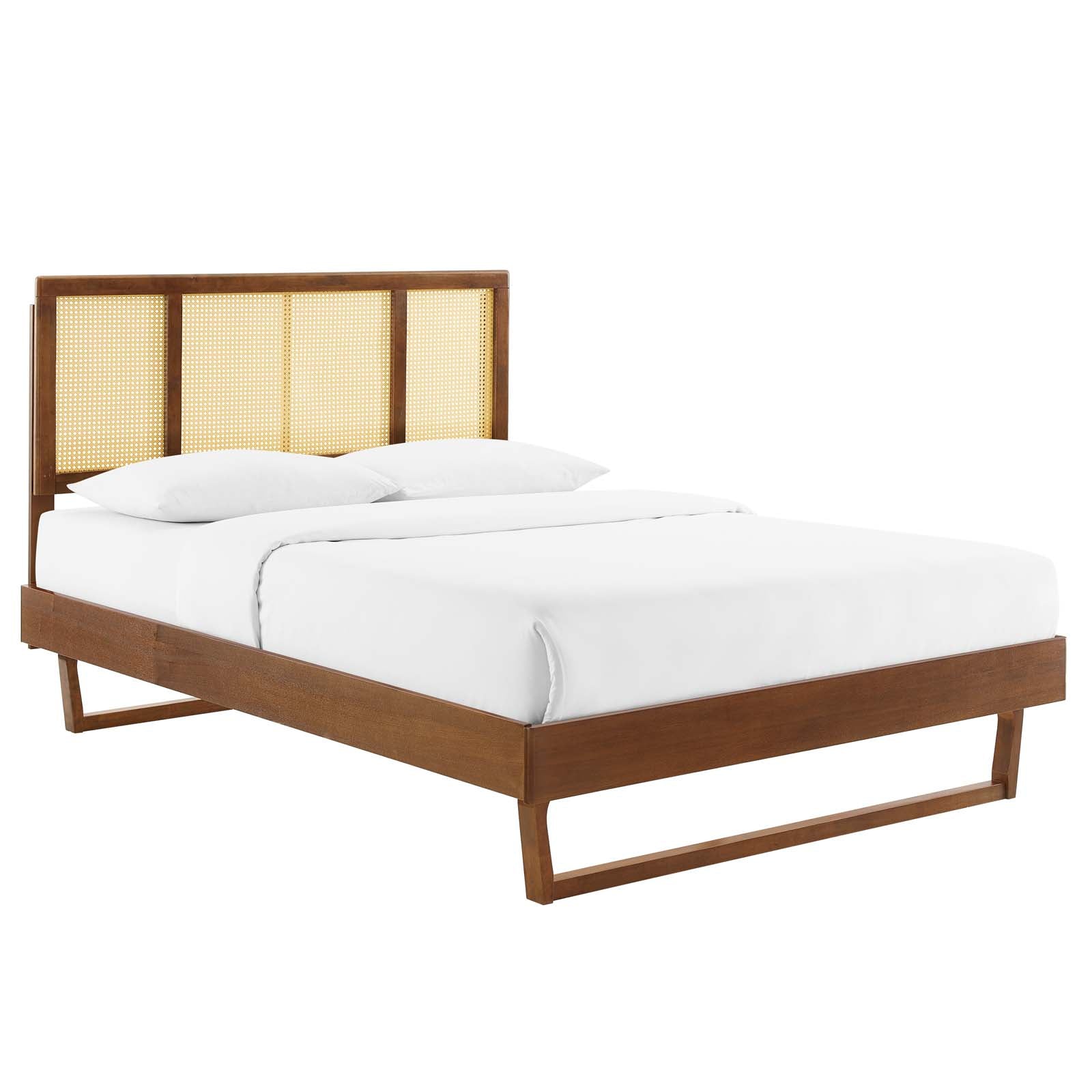 Modway Kelsea Cane and Wood Queen Platform Bed With Angular Legs | Beds | Modishstore-8