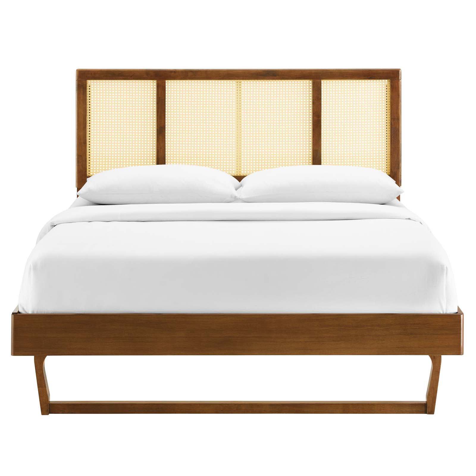 Modway Kelsea Cane and Wood Queen Platform Bed With Angular Legs | Beds | Modishstore-11