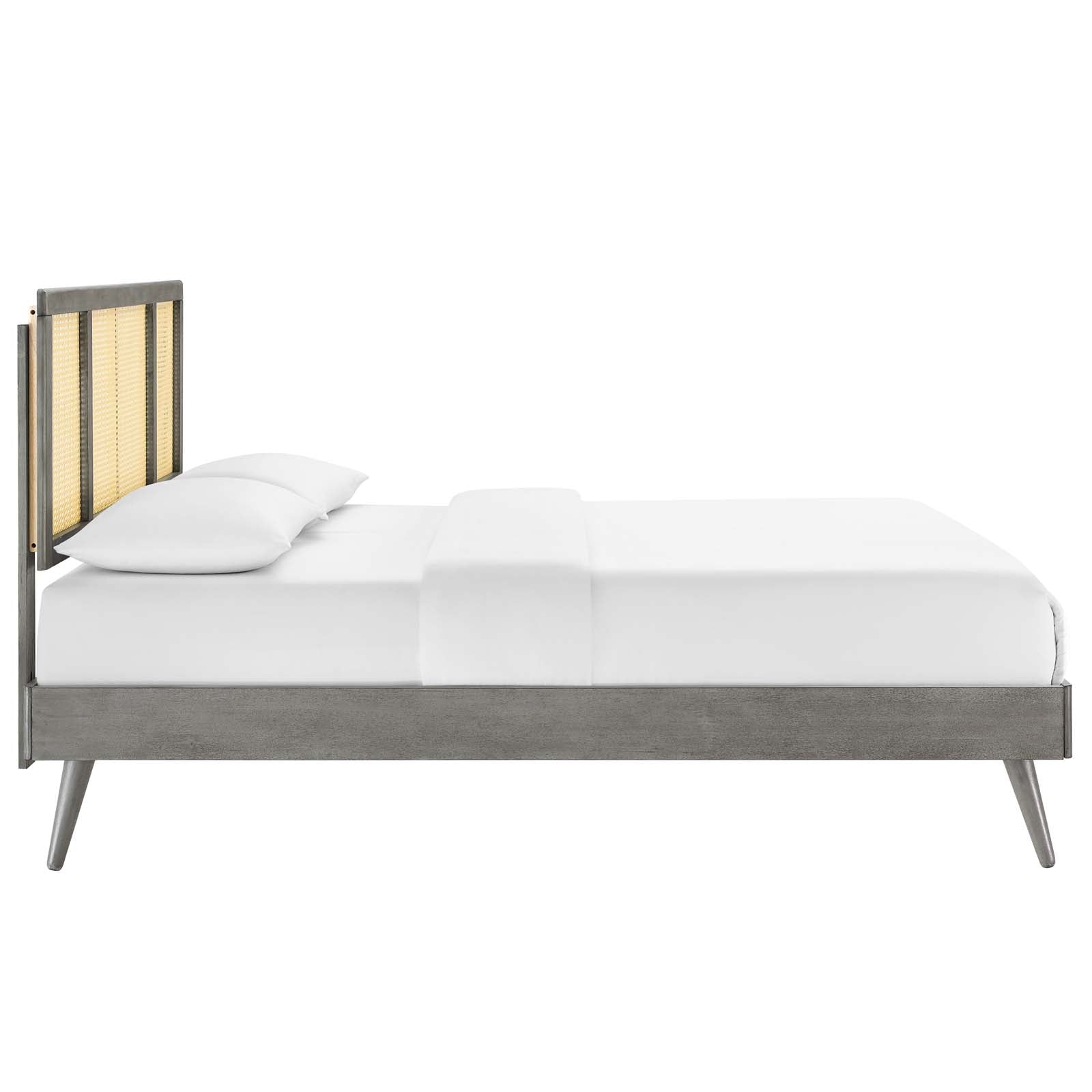 Modway Kelsea Cane and Wood Queen Platform Bed With Splayed Legs | Beds | Modishstore-6