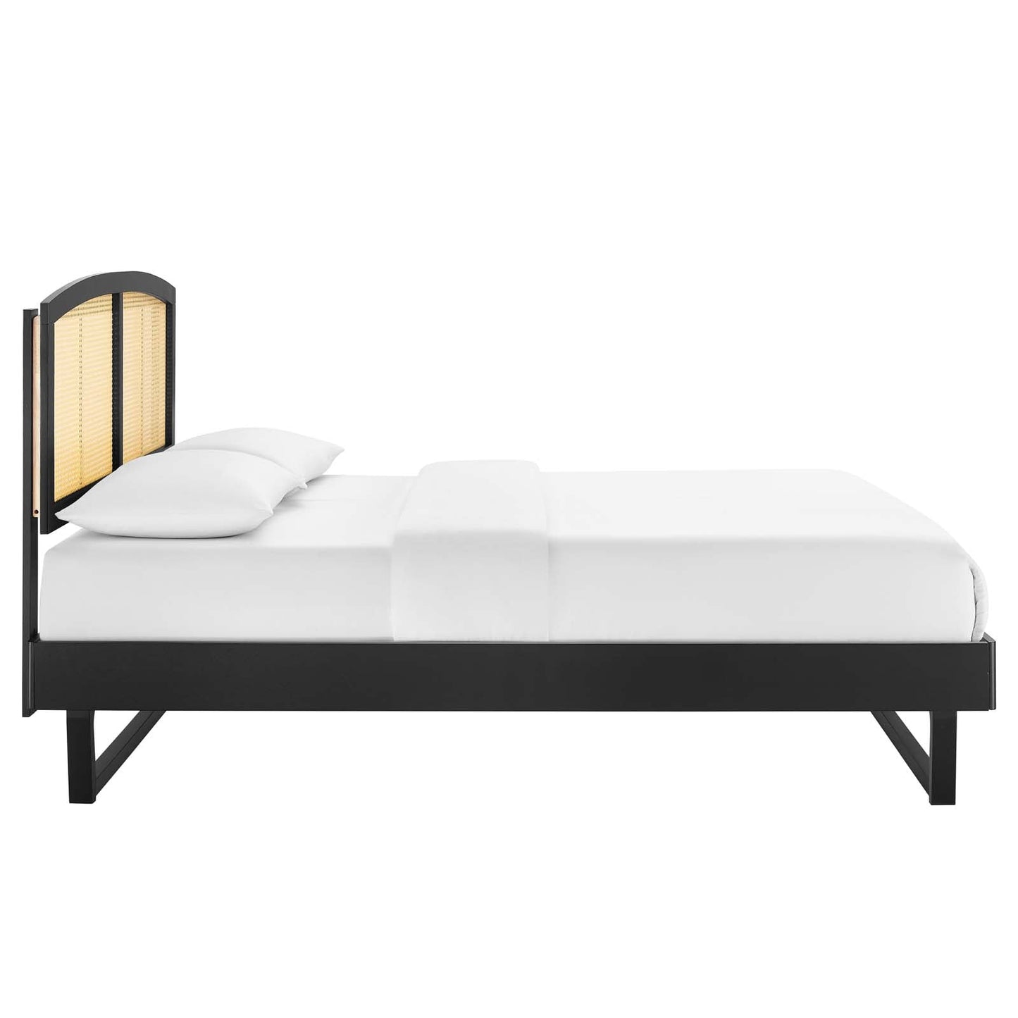 Sierra Cane and Wood Queen Platform Bed With Angular Legs By Modway | Beds | Modishstore-9