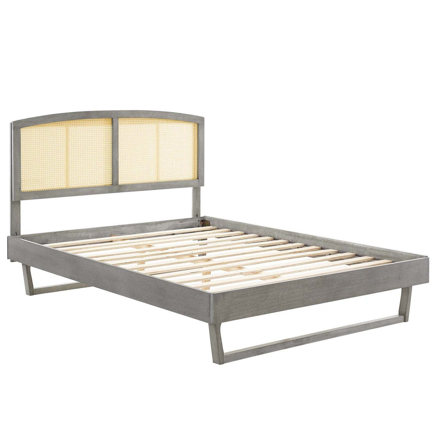 Sierra Cane and Wood Queen Platform Bed With Angular Legs By Modway | Beds | Modishstore-3