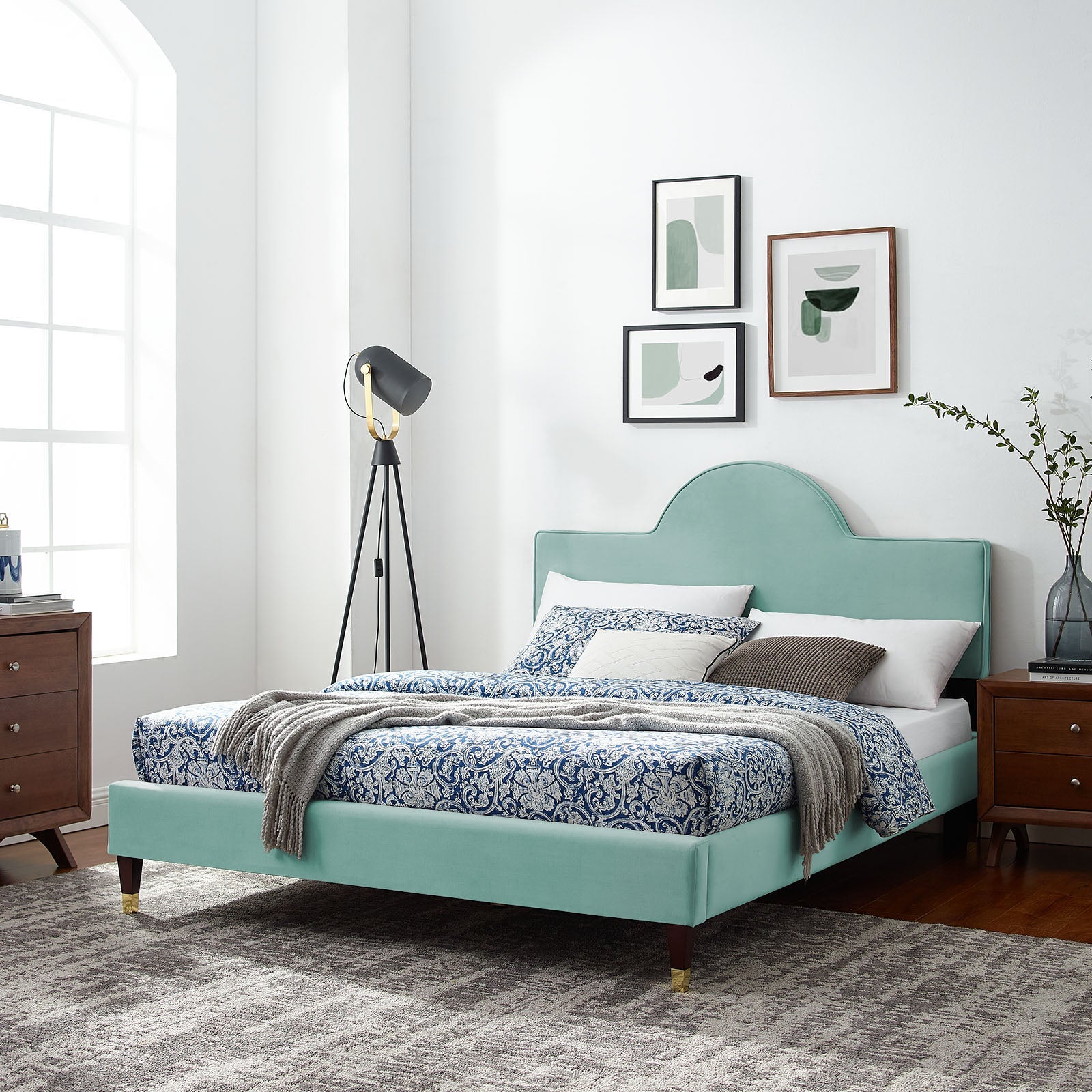 Aurora Performance Velvet Queen Bed By Modway | Beds | 