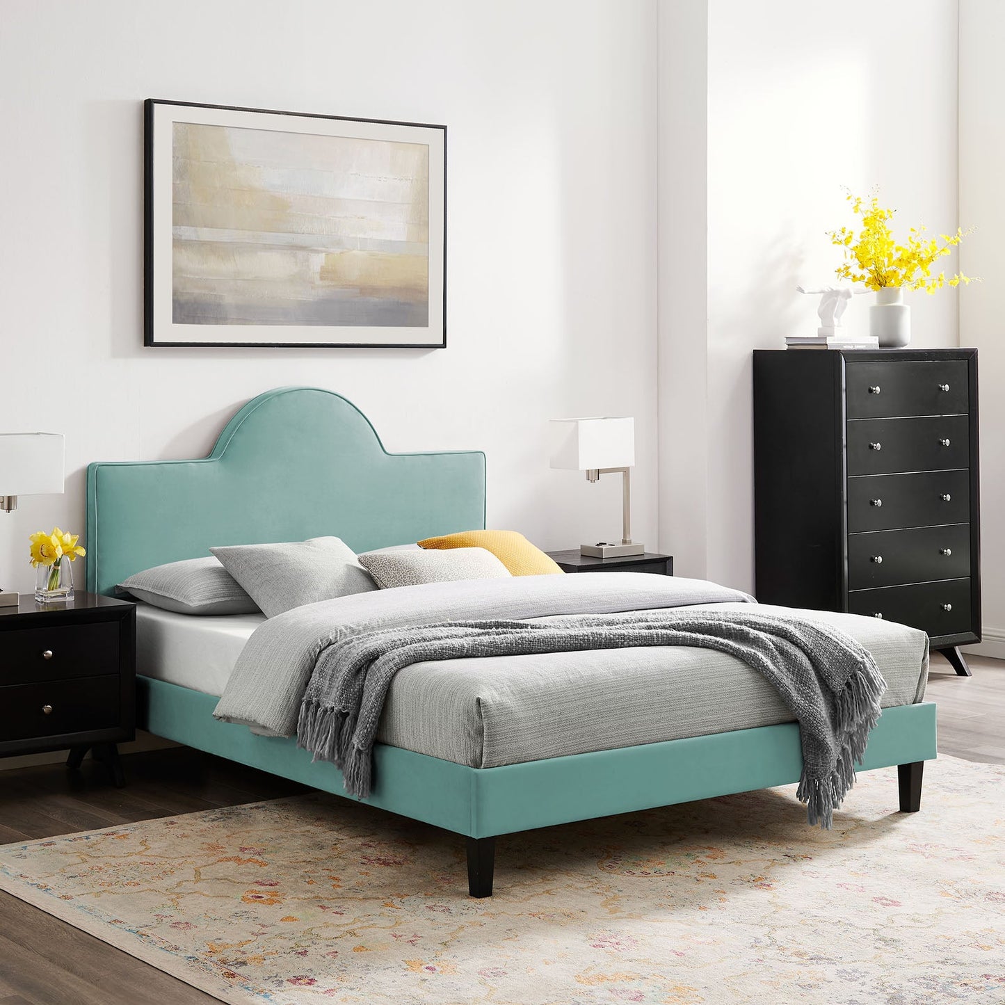 Soleil Performance Velvet Queen Bed By Modway | Beds | Modishstore-29