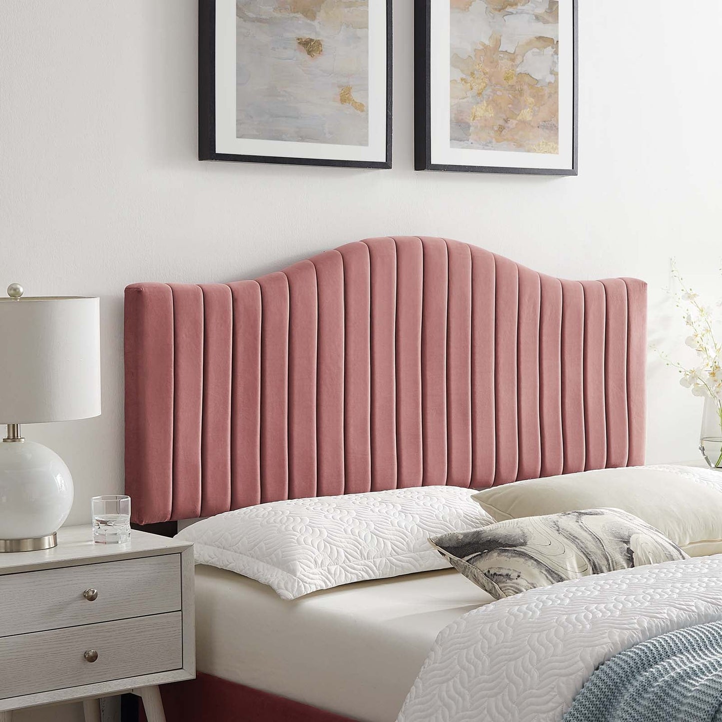 Brielle Channel Tufted Performance Velvet Full/Queen Headboard By Modway | Headboards