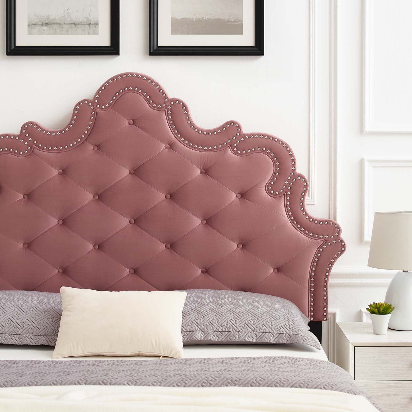 Arabella Button-Tufted Performance Velvet Twin Headboard By Modway | Headboards - 16