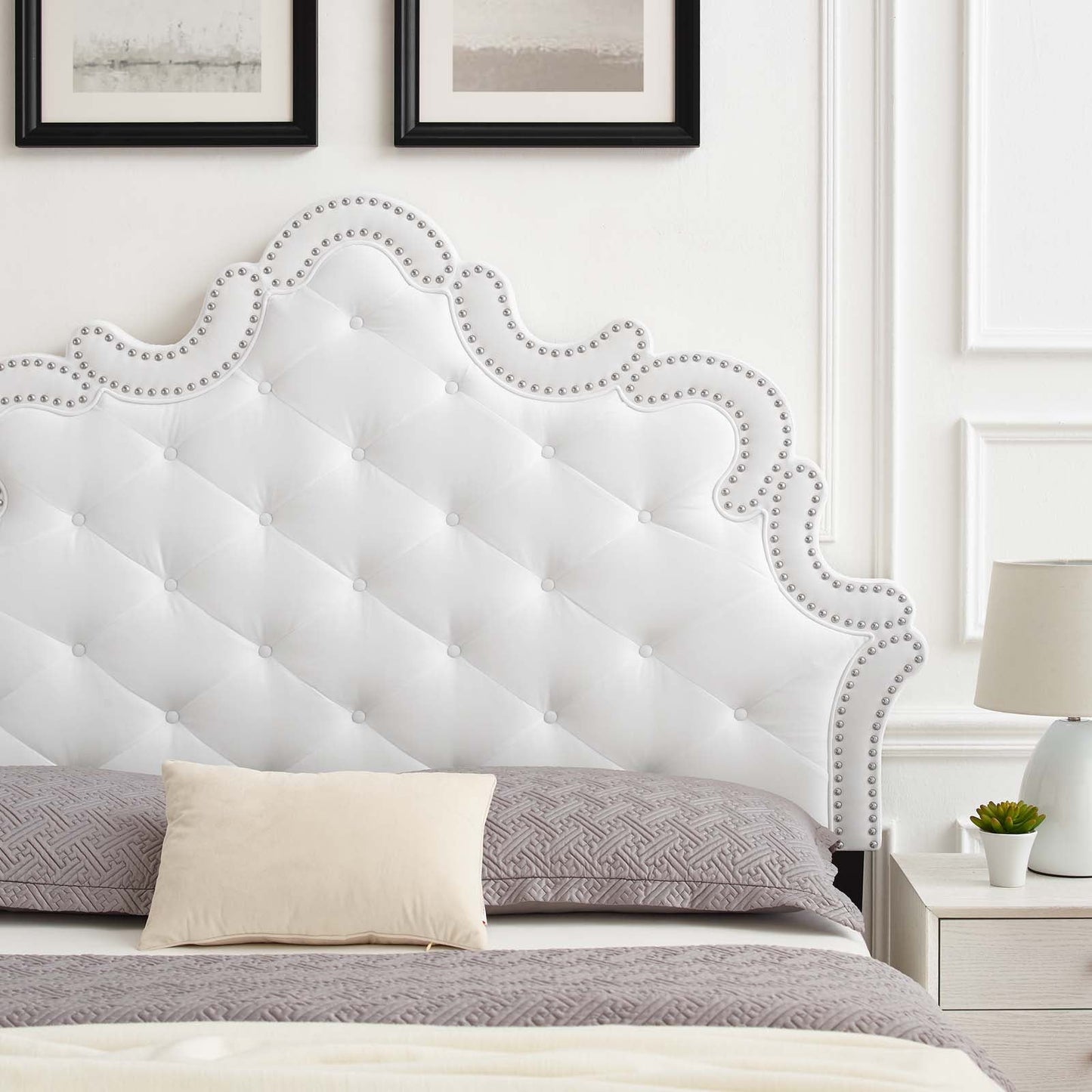 Arabella Button-Tufted Performance Velvet Twin Headboard By Modway | Headboards - 32