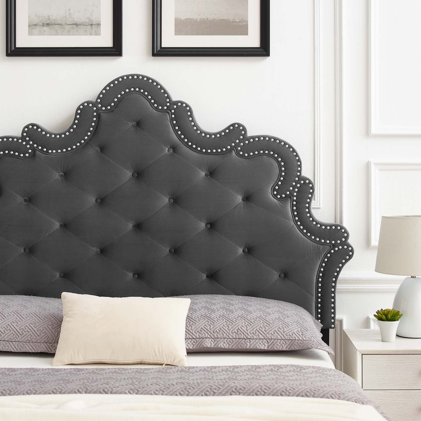 Arabella Button-Tufted Performance Velvet King/California King Headboard By Modway | Headboards - 8