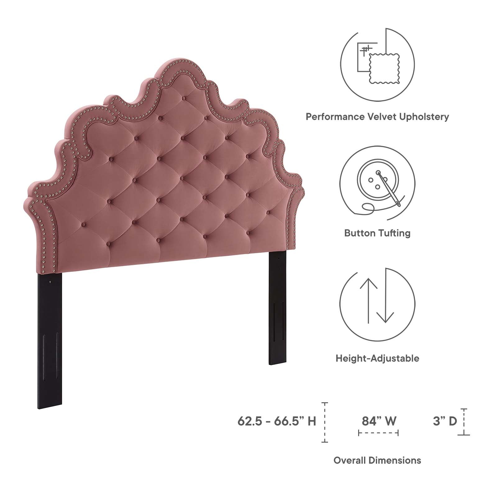 Arabella Button-Tufted Performance Velvet King/California King Headboard By Modway | Headboards - 13
