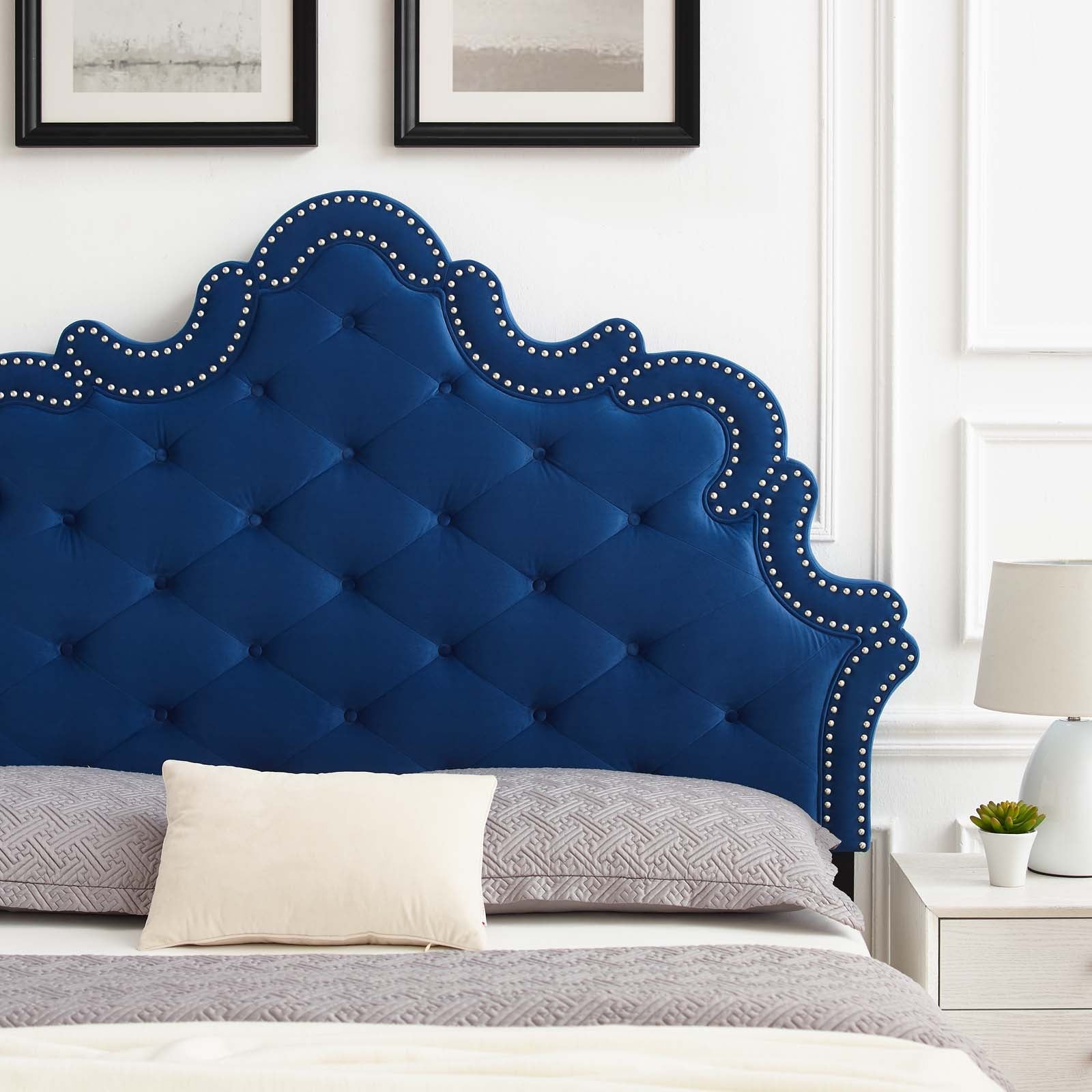 Arabella Button-Tufted Performance Velvet King/California King Headboard By Modway | Headboards - 24