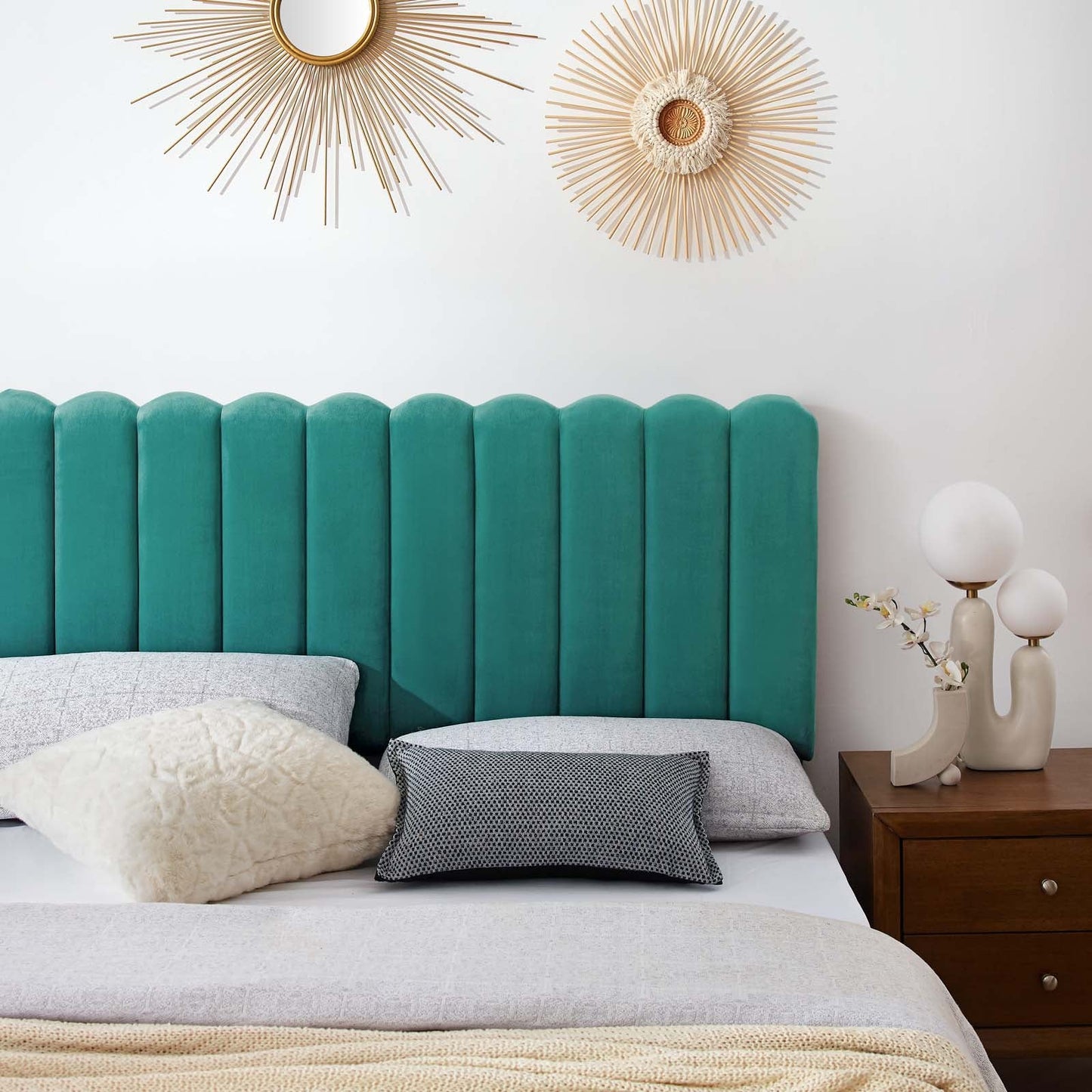Reagan Queen Performance Velvet Platform Bed By Modway - MOD-6586 | Beds | Modishstore - 104