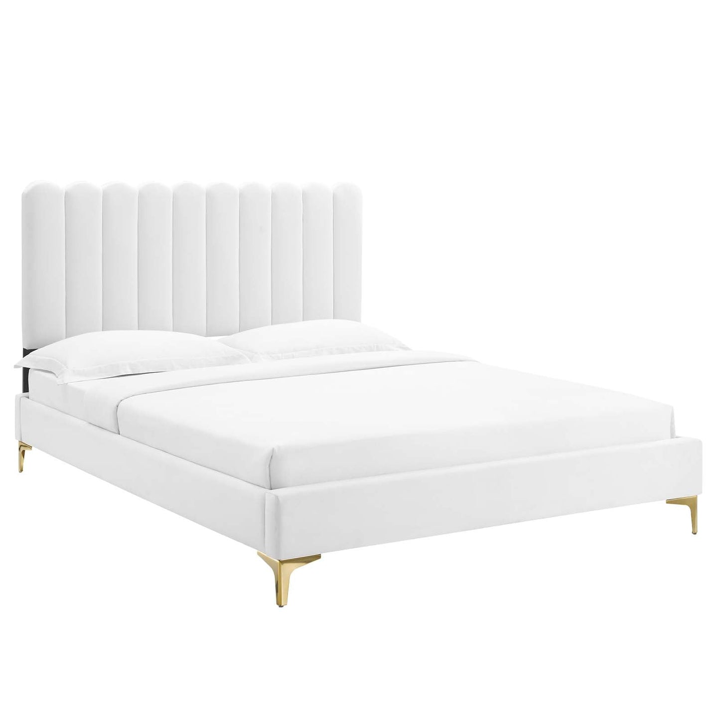 Reagan Queen Performance Velvet Platform Bed By Modway - MOD-6586 | Beds | Modishstore - 113