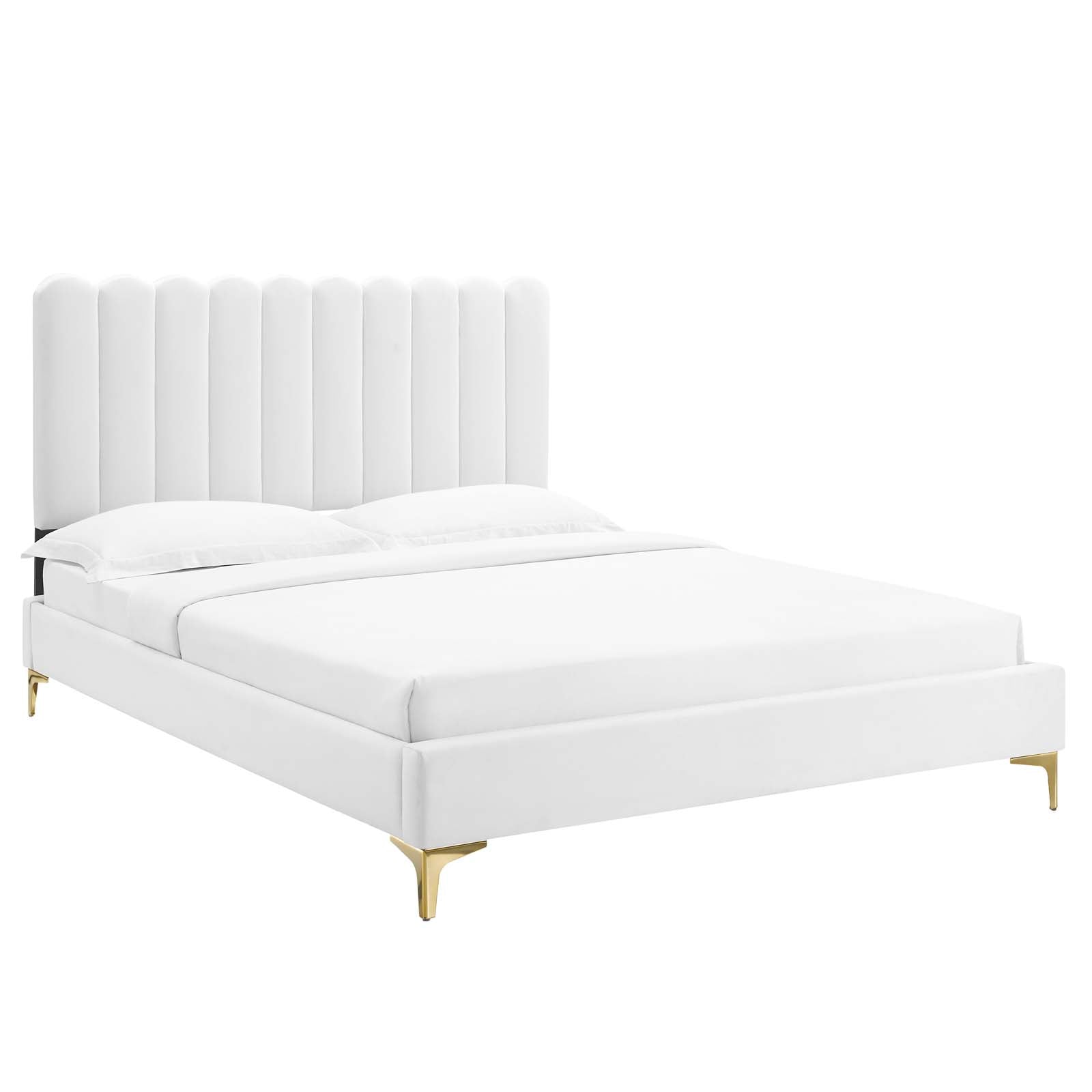 Reagan Queen Performance Velvet Platform Bed By Modway - MOD-6586 | Beds | Modishstore - 113