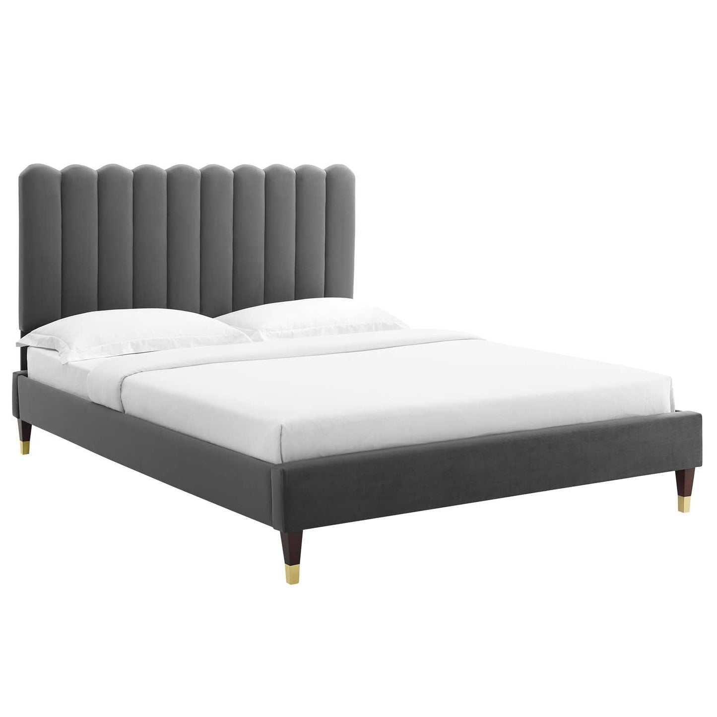 Reagan Queen Performance Velvet Platform Bed By Modway - MOD-6587 | Beds | Modishstore - 2
