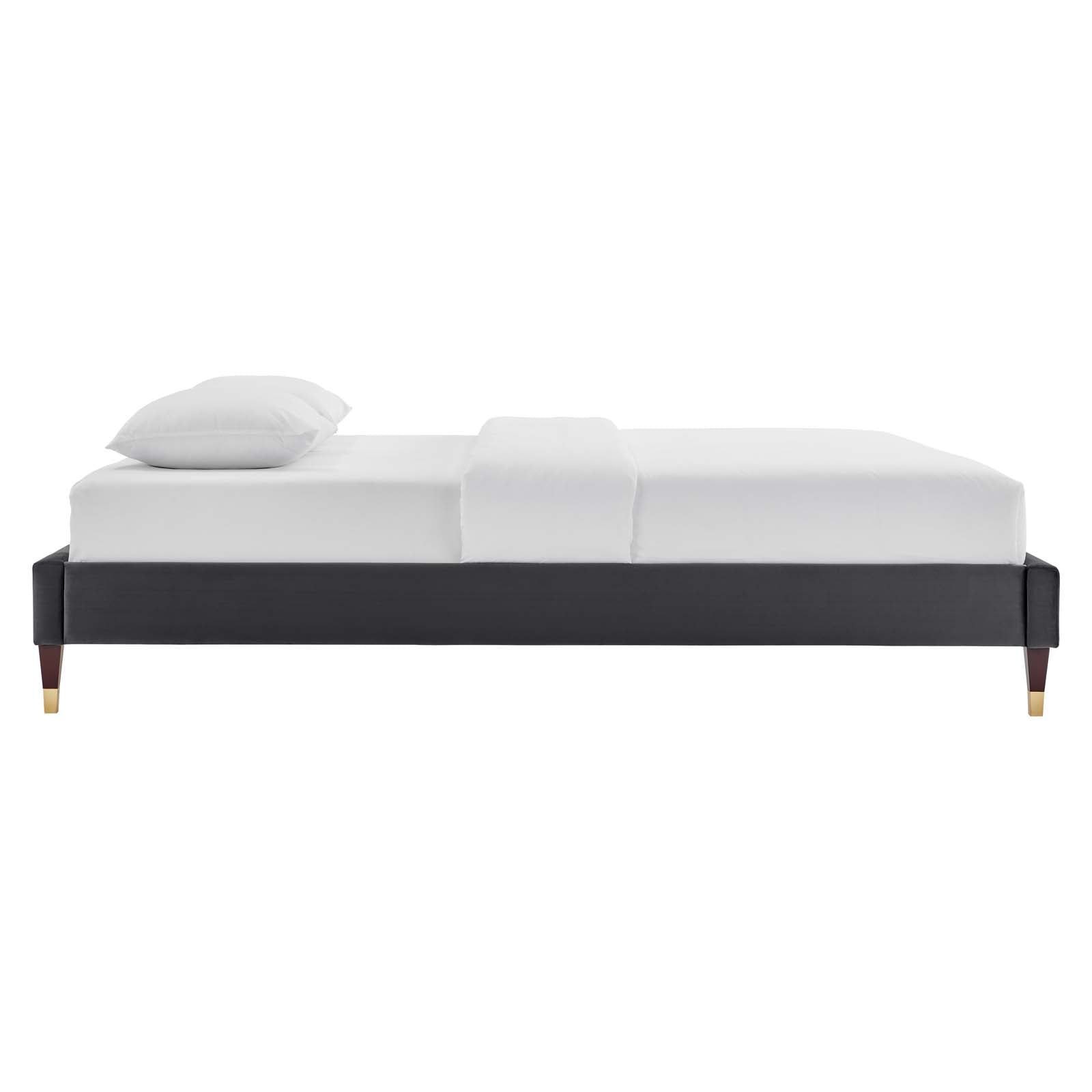 Reagan Queen Performance Velvet Platform Bed By Modway - MOD-6587 | Beds | Modishstore - 16