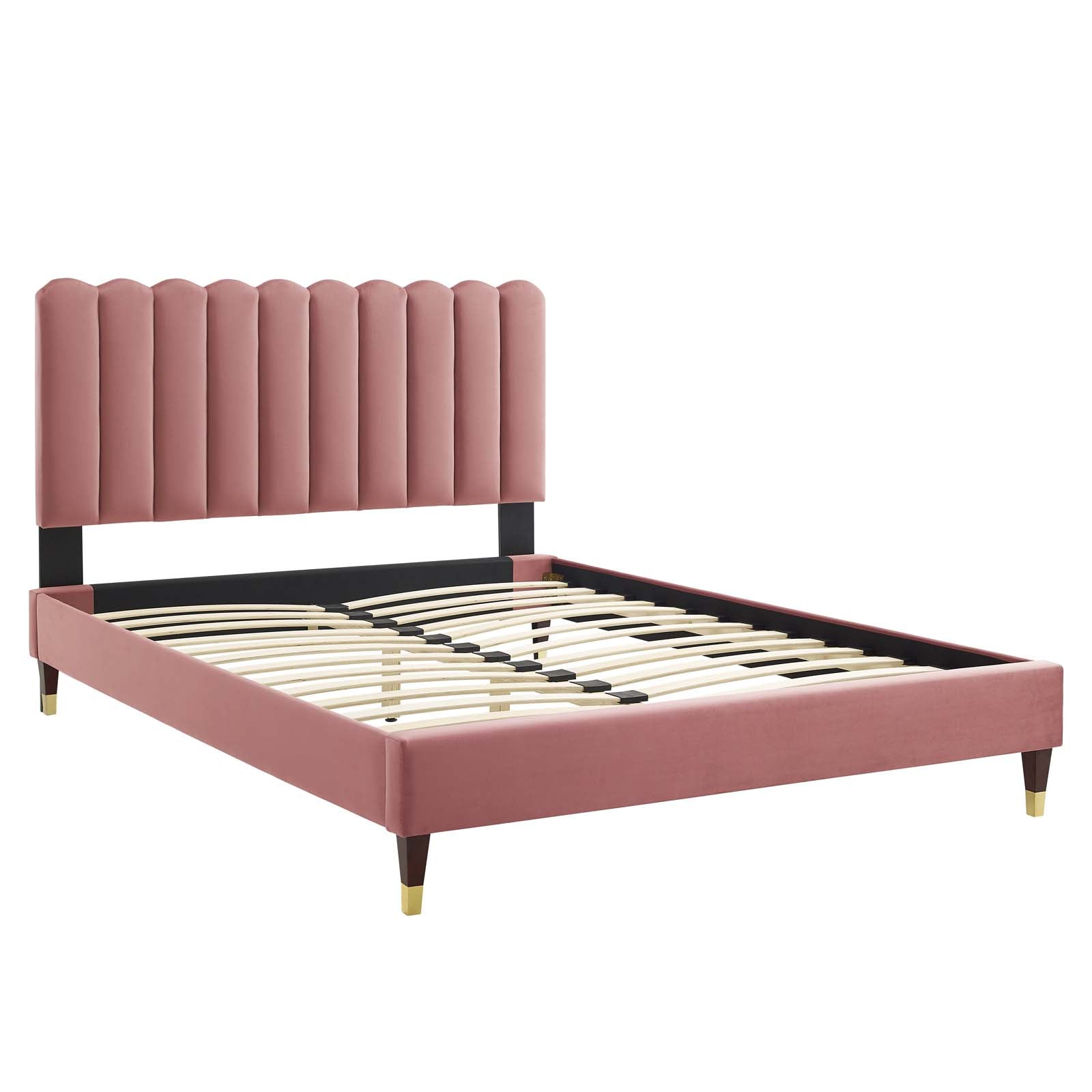 Reagan Queen Performance Velvet Platform Bed By Modway - MOD-6587 | Beds | Modishstore - 26